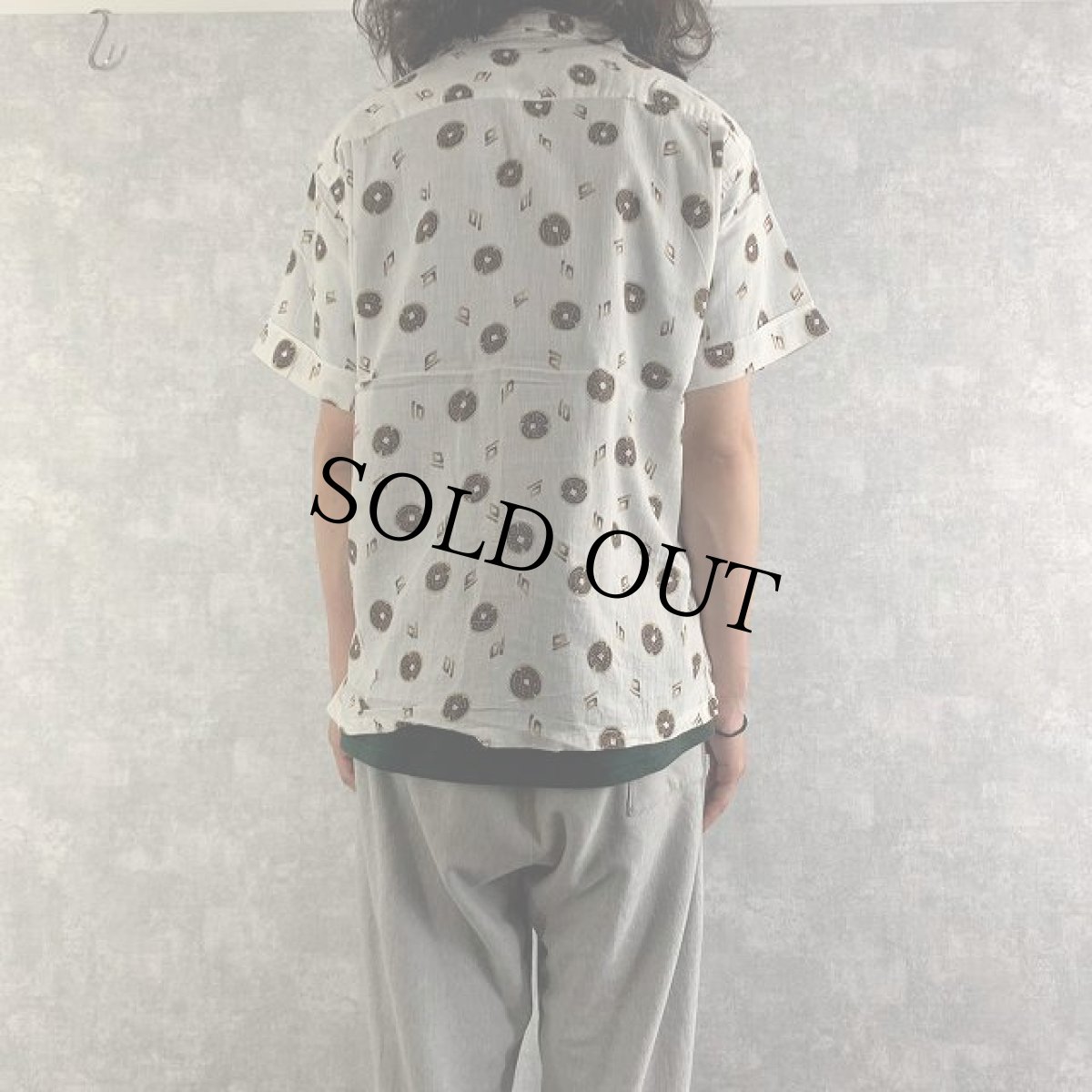 画像5: 70's Town＆Country オールオーバーパターン コットンアロハシャツ L (5)