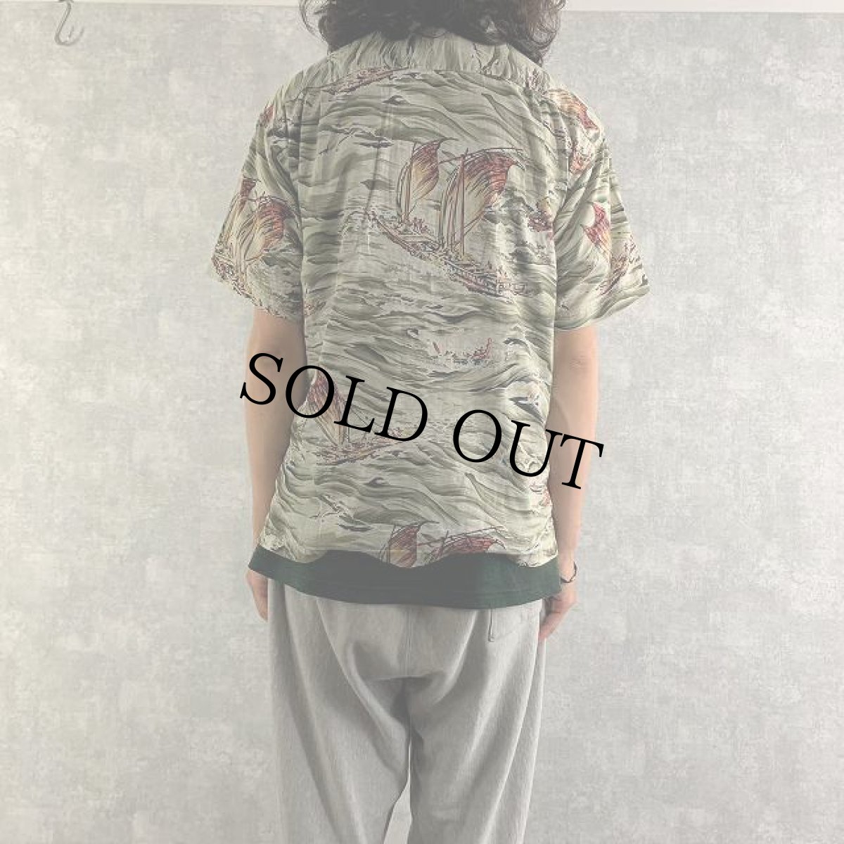 画像5: Patagonia Pataloha 船柄 オールオーバーパターン コットンアロハシャツ S (5)