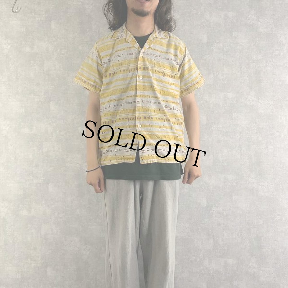 画像3: 50's PENNEY'S TOPFLIGHT アトミック柄 コットンアロハシャツ M (3)