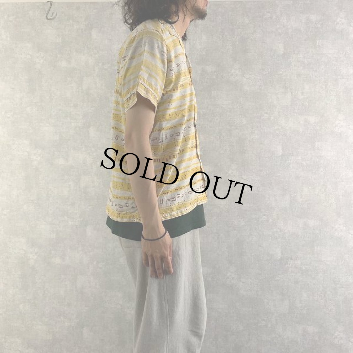 画像4: 50's PENNEY'S TOPFLIGHT アトミック柄 コットンアロハシャツ M (4)