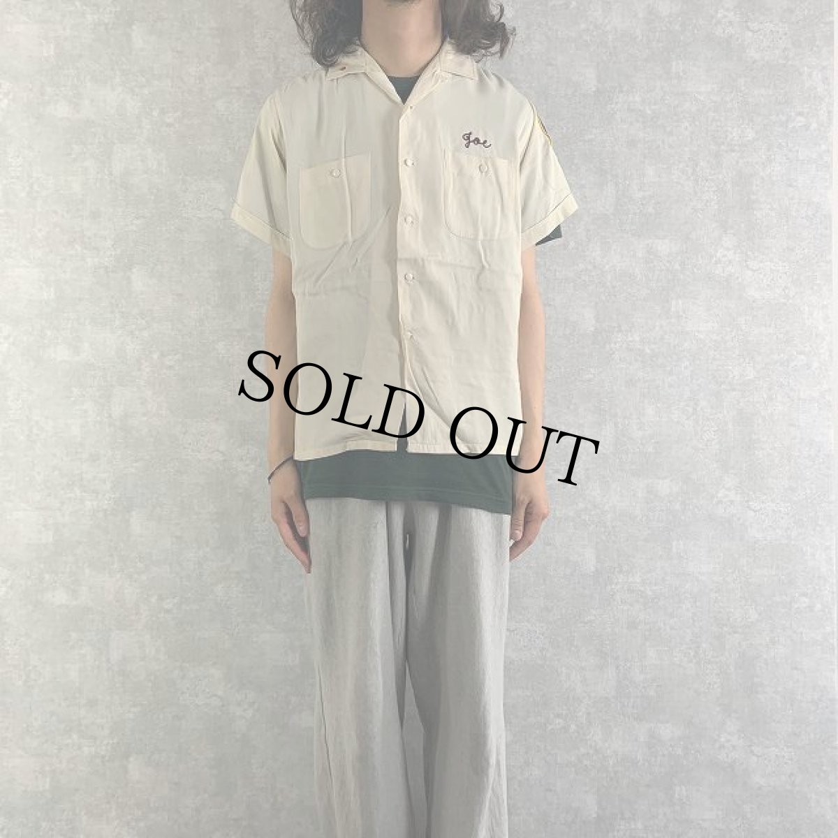 画像3: 60's CALIFORNIA Golden Gate "GRINSTED CHEVRON"  チェーンステッチ レーヨンボーリングシャツ (3)