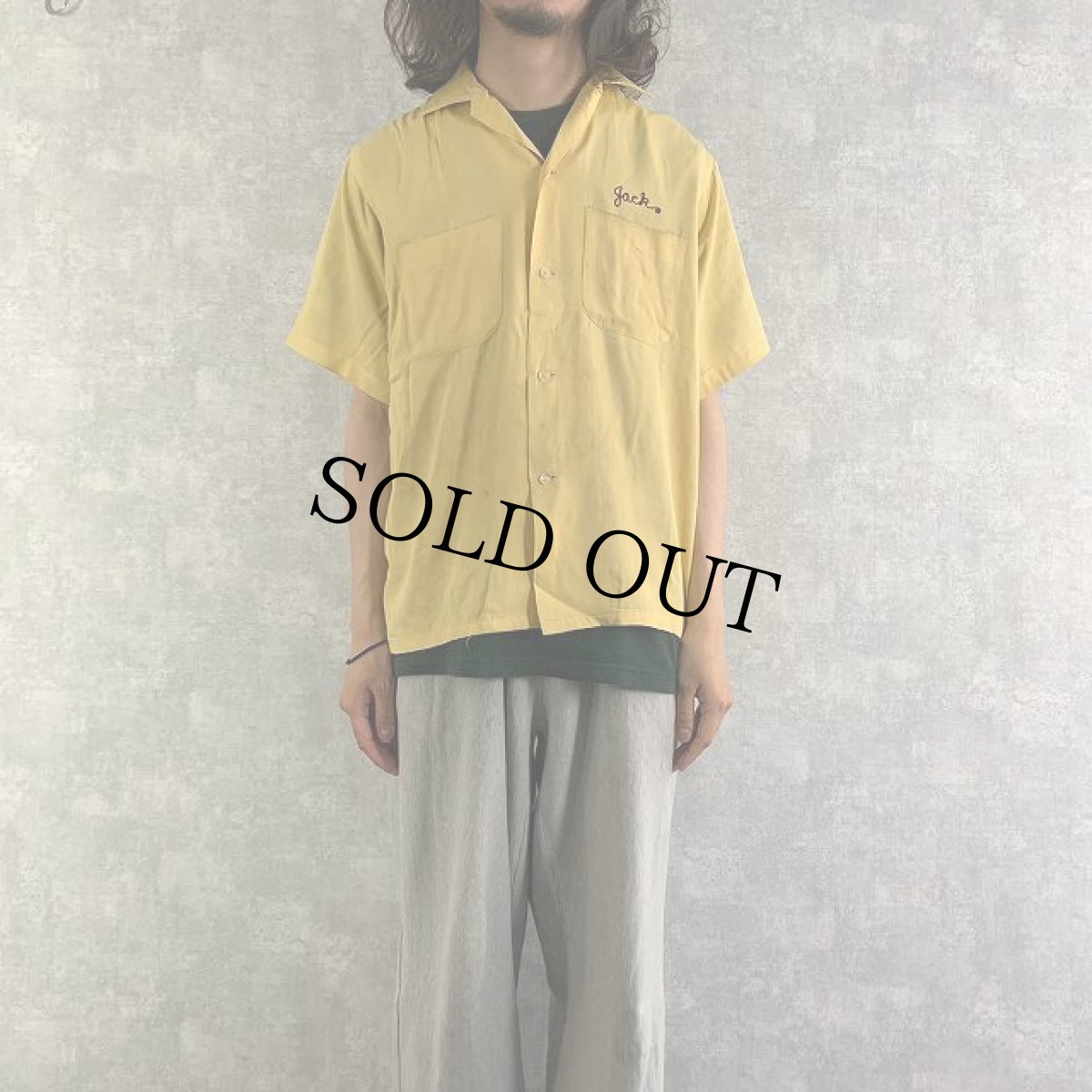 画像3: 60's VAN HEUSEN  "KINGSBURG Y'S MEN'S CLUB"  チェーン刺繍 レーヨンボーリングシャツ M (3)