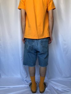 画像4: 70's LEVI'S 505 BIGE カットオフデニムショーツ W35 (4)