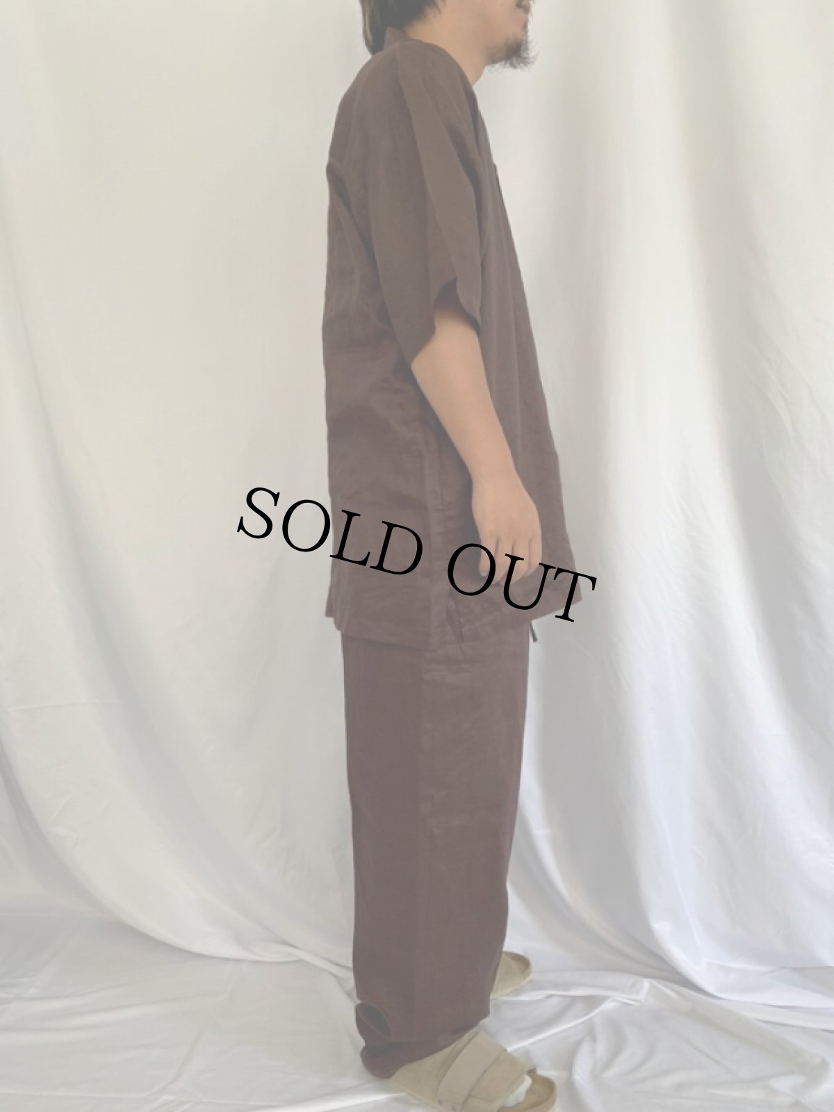 画像3: Godbody Collection リネン オープンカラーシャツ&パンツ SETUP (3)