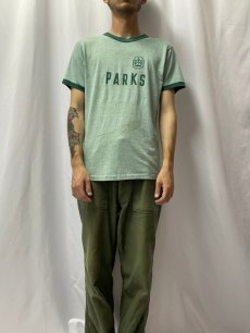 画像2: 80's Collegiate Pacific USA製 "PARKS" リンガーTシャツ L (2)