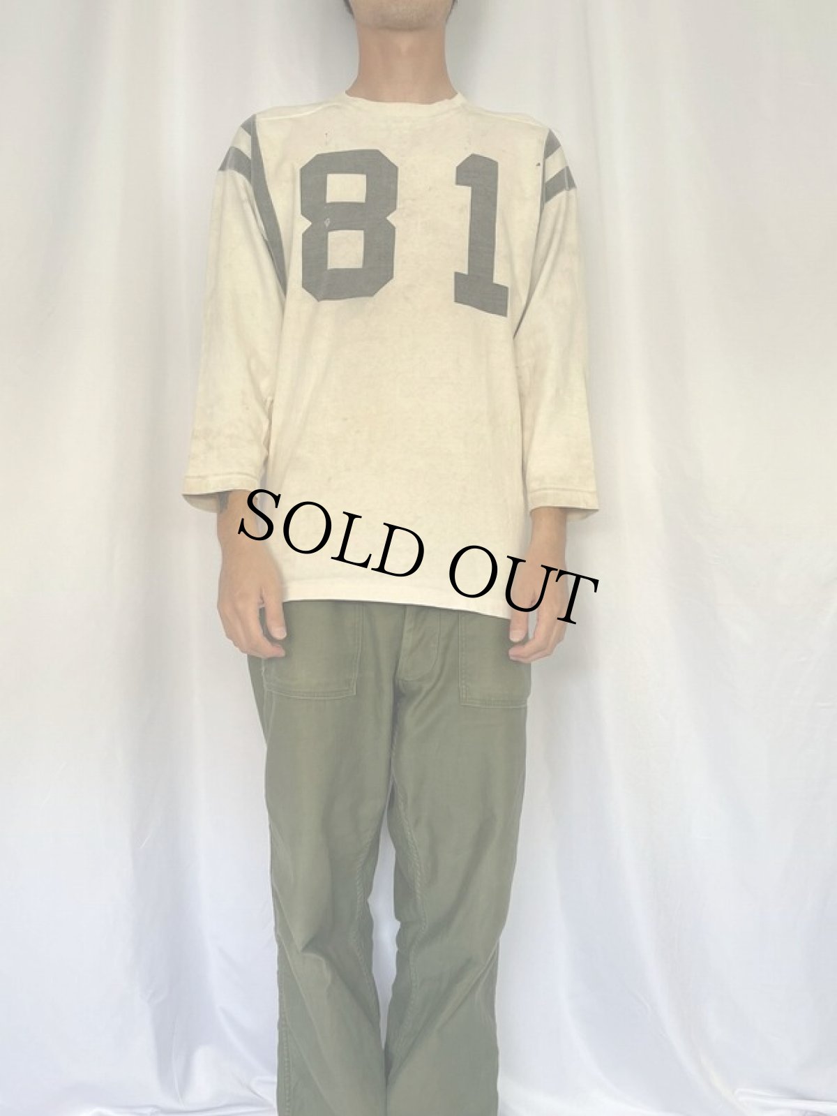 画像2: 50's "81" フットボールロンT M (2)