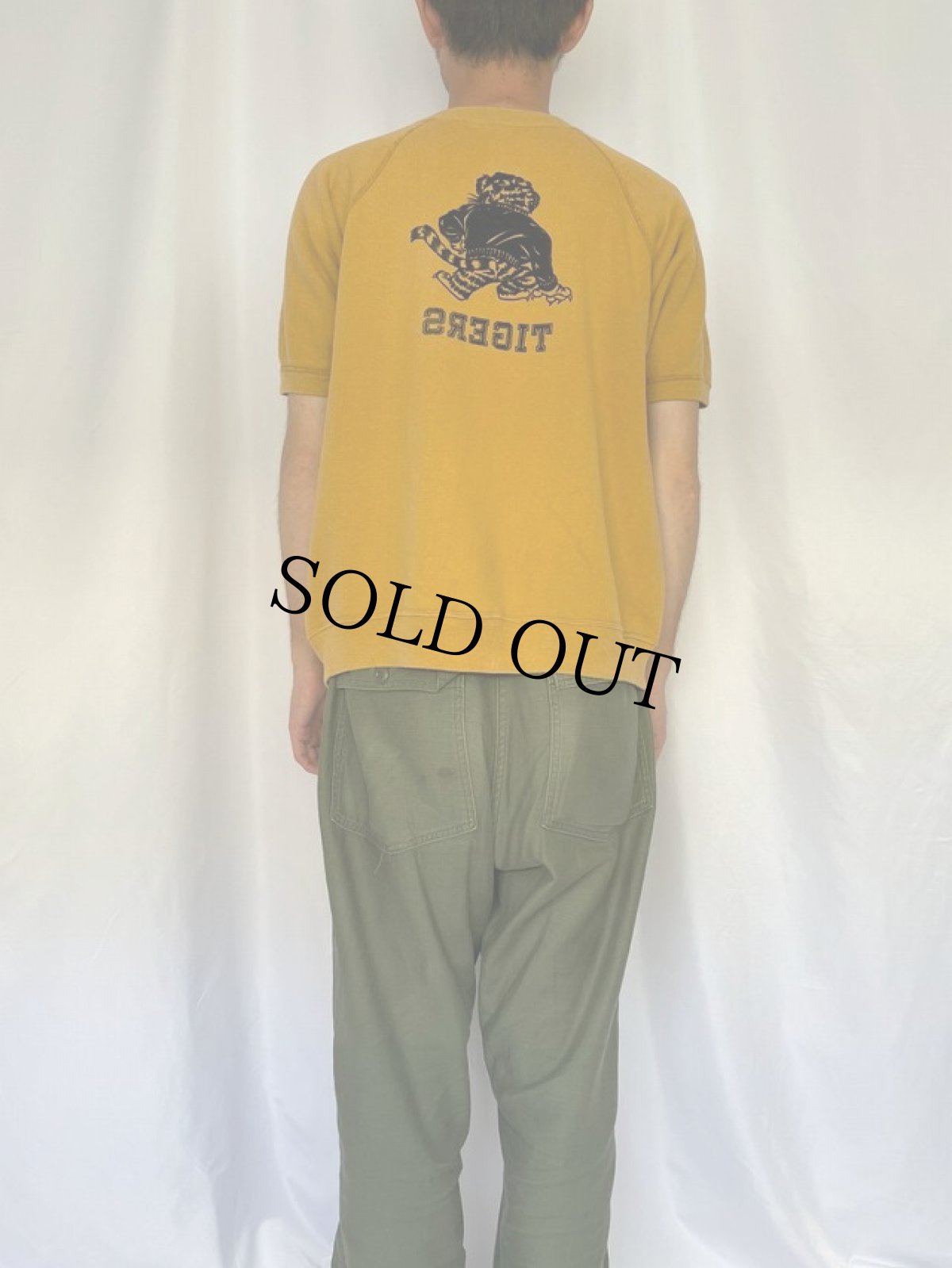 画像4: 60's "TIGERS" フロッキープリント 半袖スウェット (4)