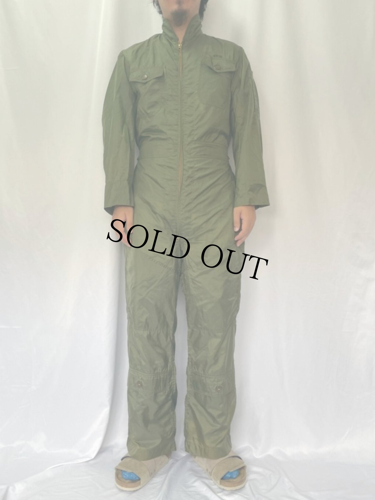 画像2: 40's U.S.NAVY ナイロンフライトスーツ 38 MEDIUM (2)