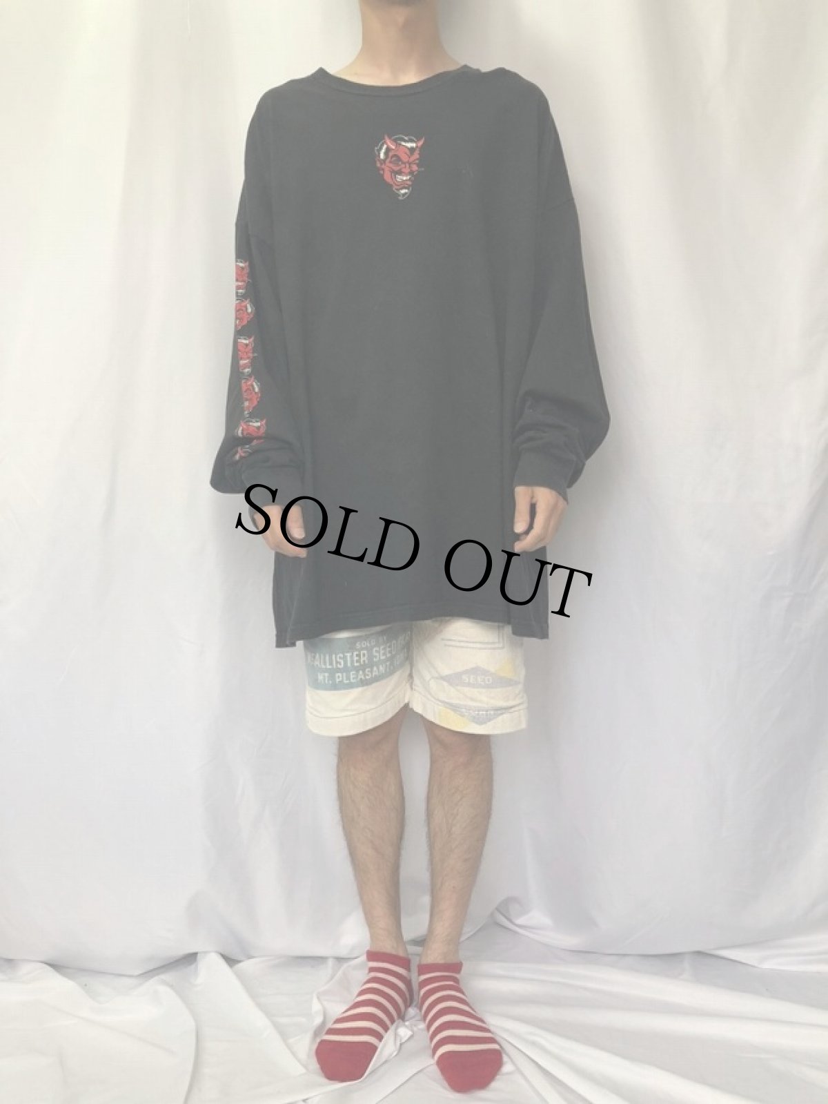 画像3: 90's FASHION VICTIM デビルイラスト ロンT 4XL (3)