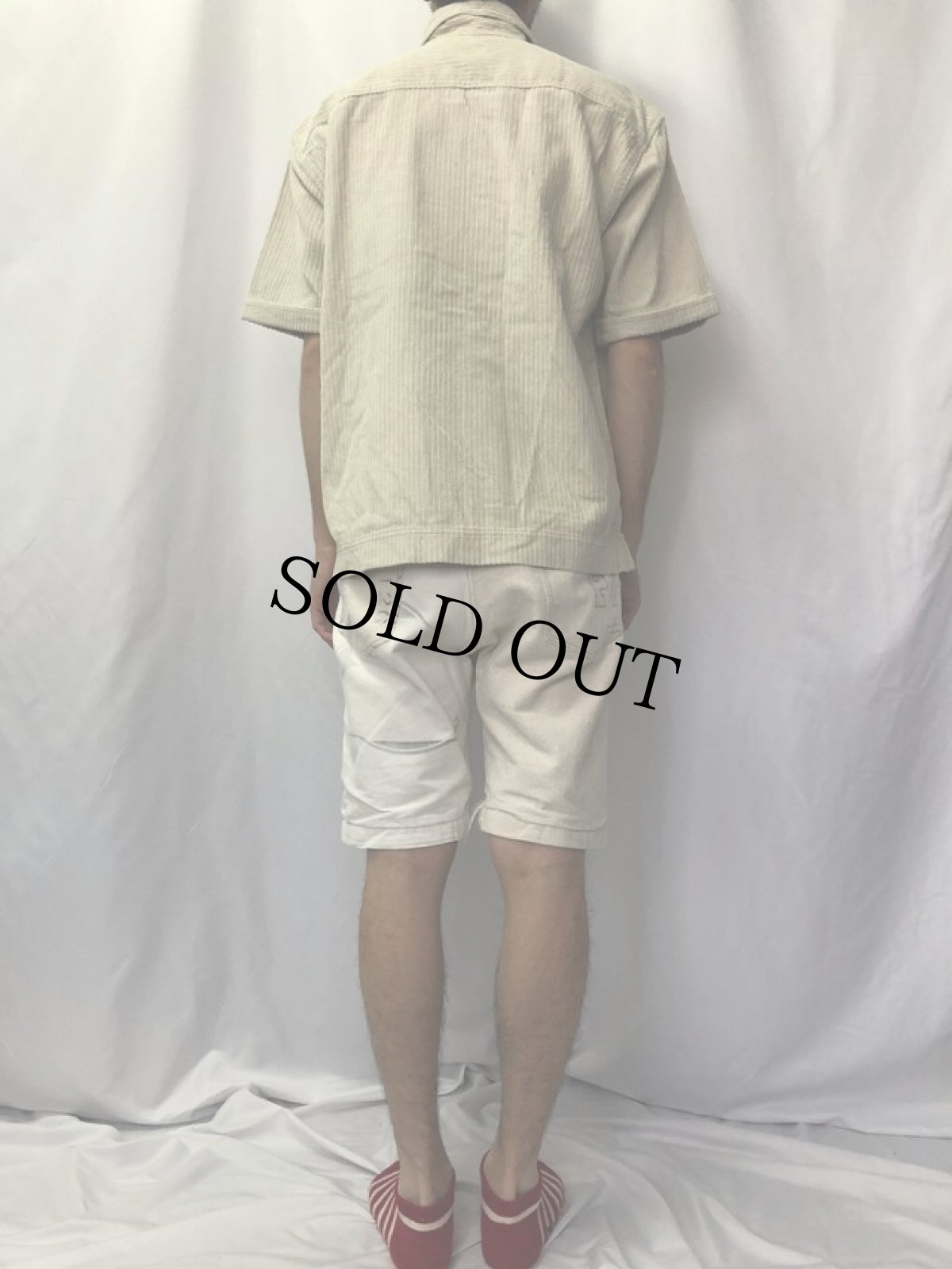画像4: Levi's SILVER TAB 紙タグ付き コーデュロイ 半袖ZIPシャツ L DEADSTOCK (4)