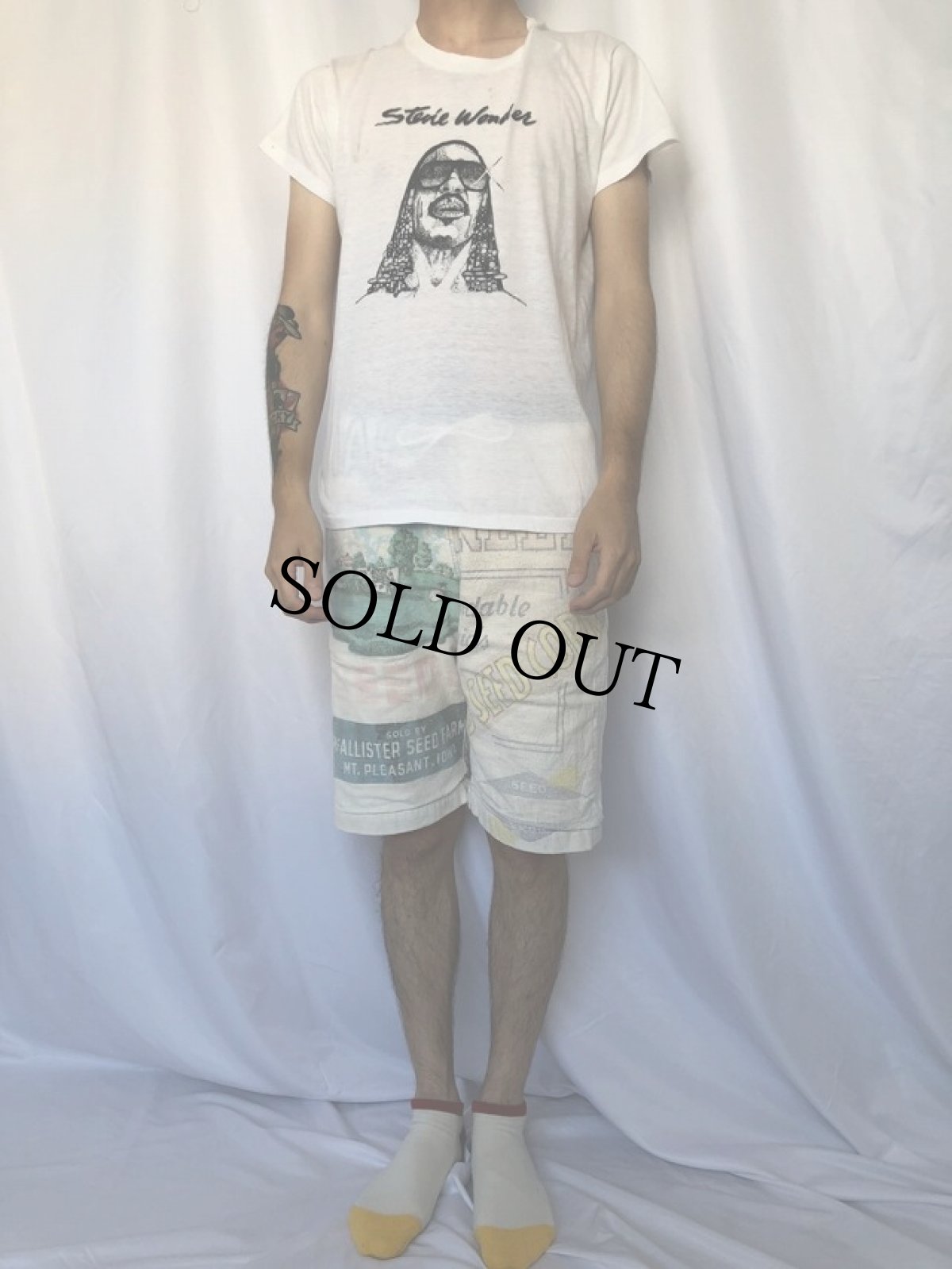 画像2: 80's Stevie Wonder ミュージシャンTシャツ L (2)