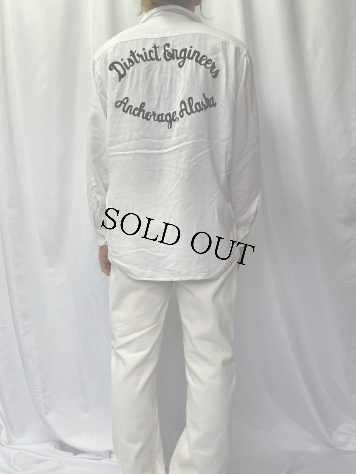 画像5: 60's NAT NAST チェーンステッチ WASHABLE コットンレーヨン 長袖ボーリングシャツ (5)