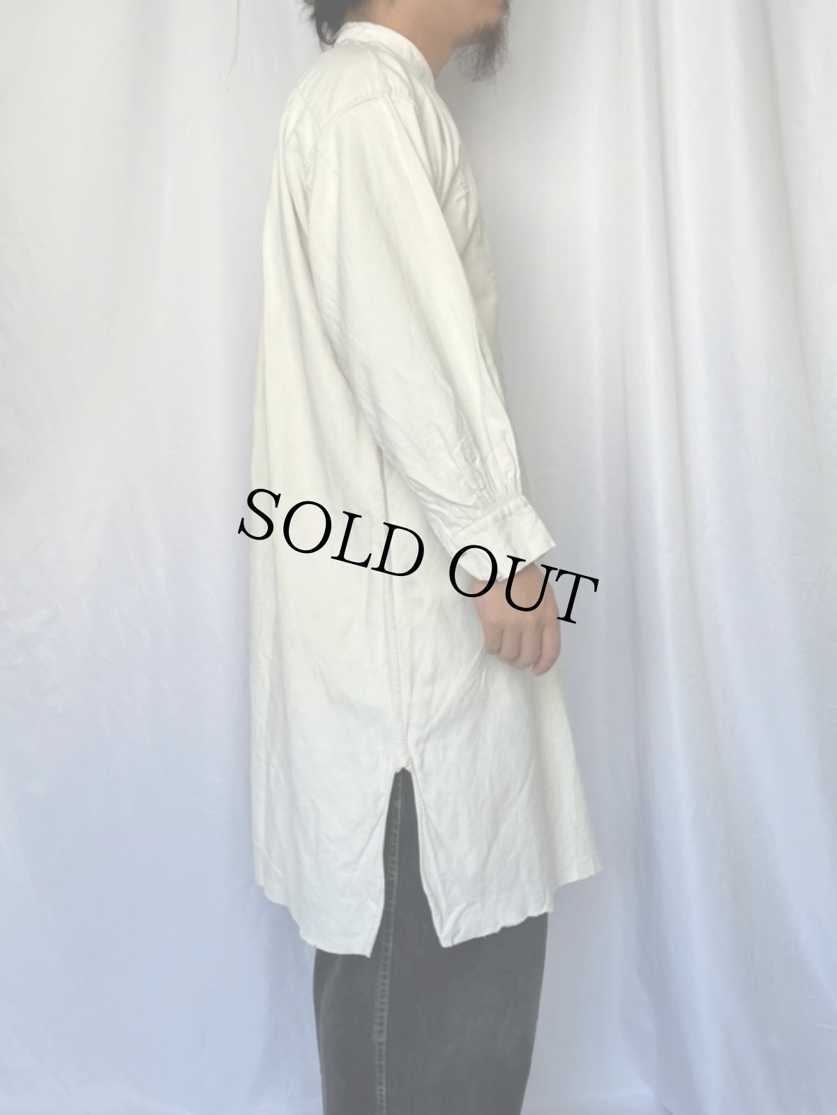 画像3: 1900〜1920s French Antiques リネンスモックシャツ (3)