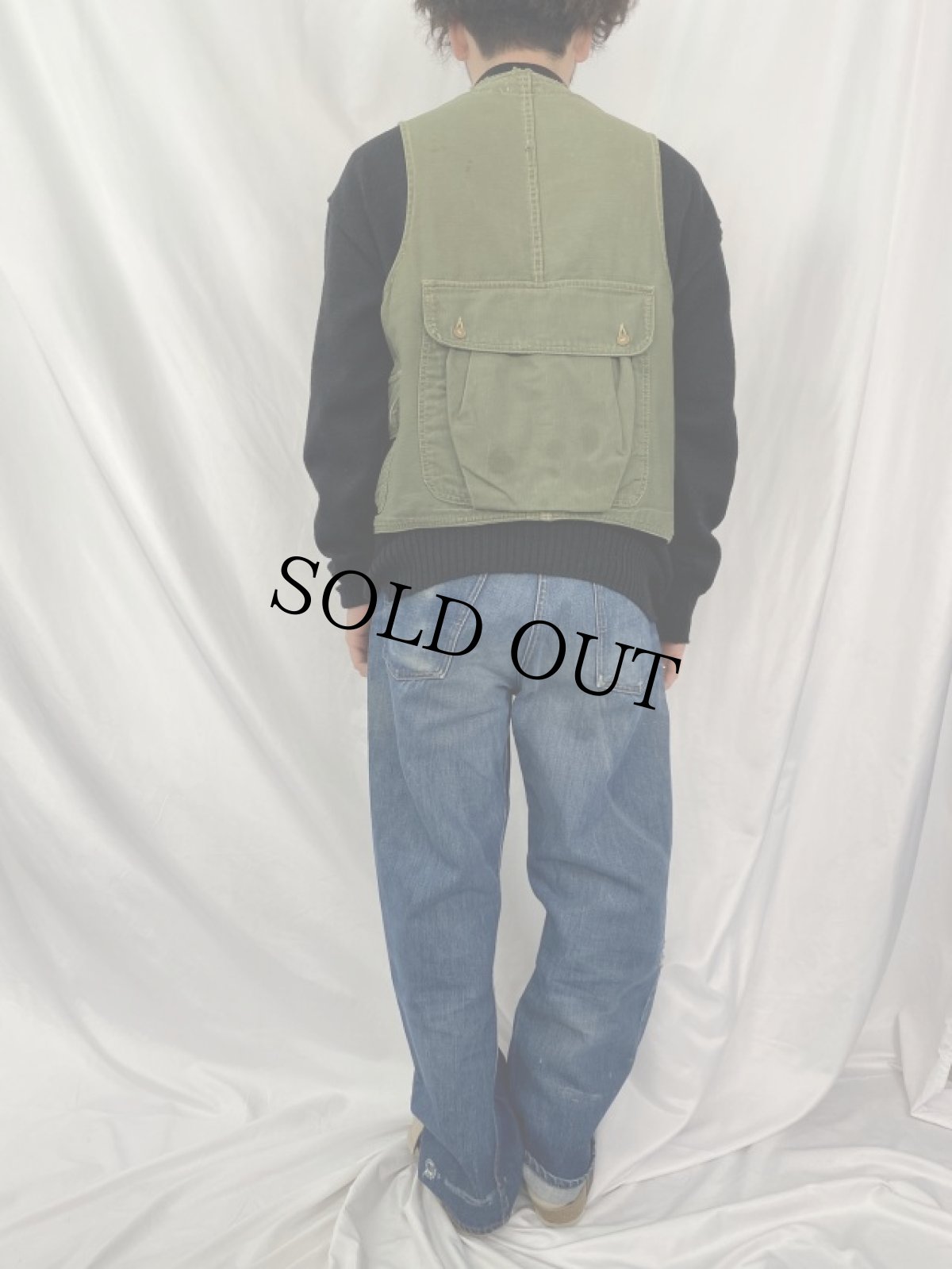 画像4: 60's L.L.Bean 筆記体タグ モールスキン ハンティング/フィッシングベスト (4)