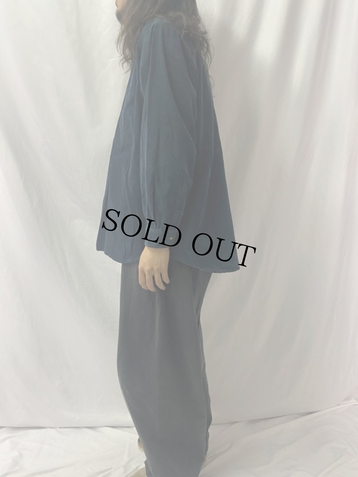 画像3: 90's Burberrys ロゴ刺繍 コーデュロイボタンダウンシャツ 41 (3)