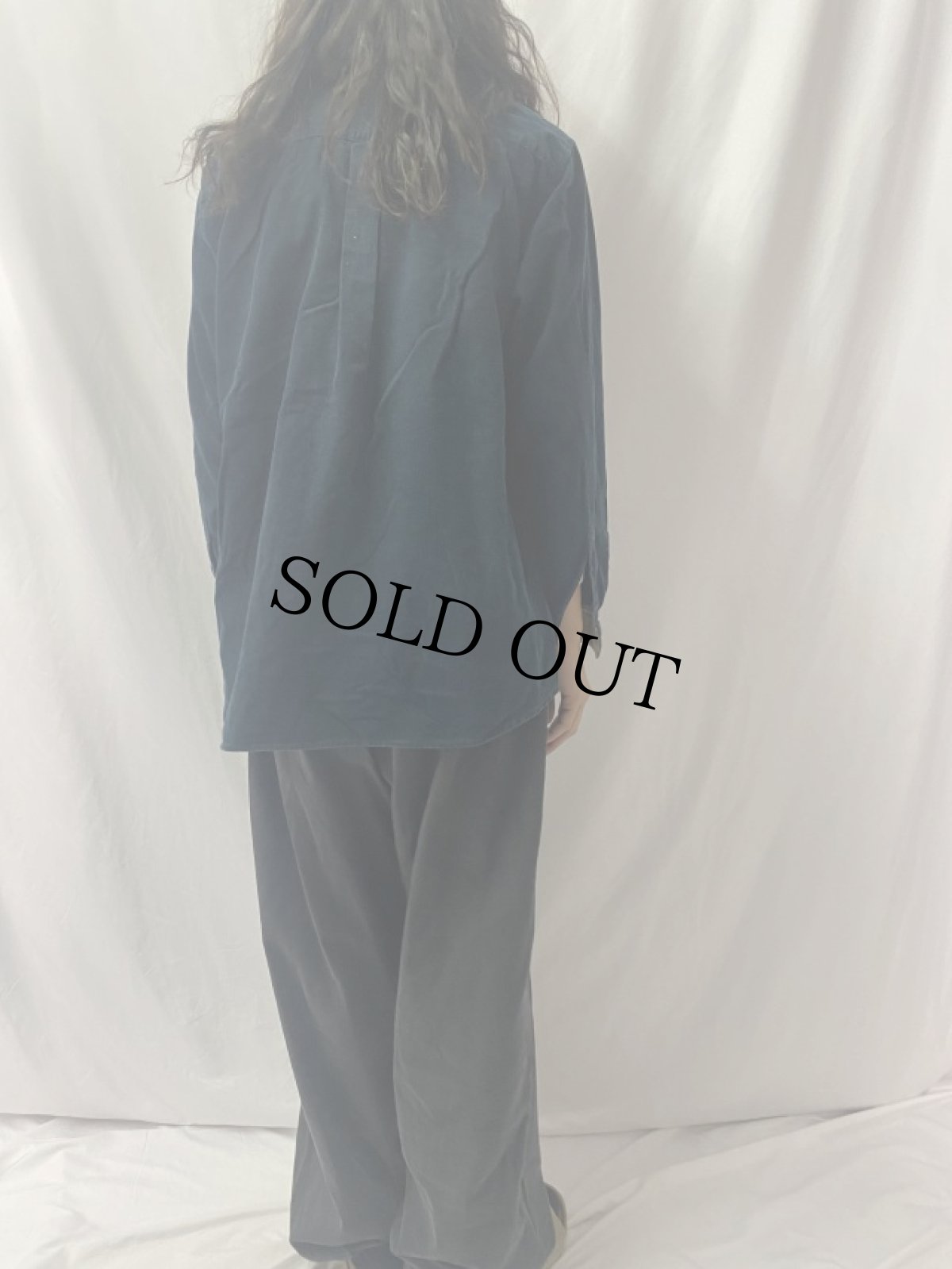 画像4: 90's Burberrys ロゴ刺繍 コーデュロイボタンダウンシャツ 41 (4)