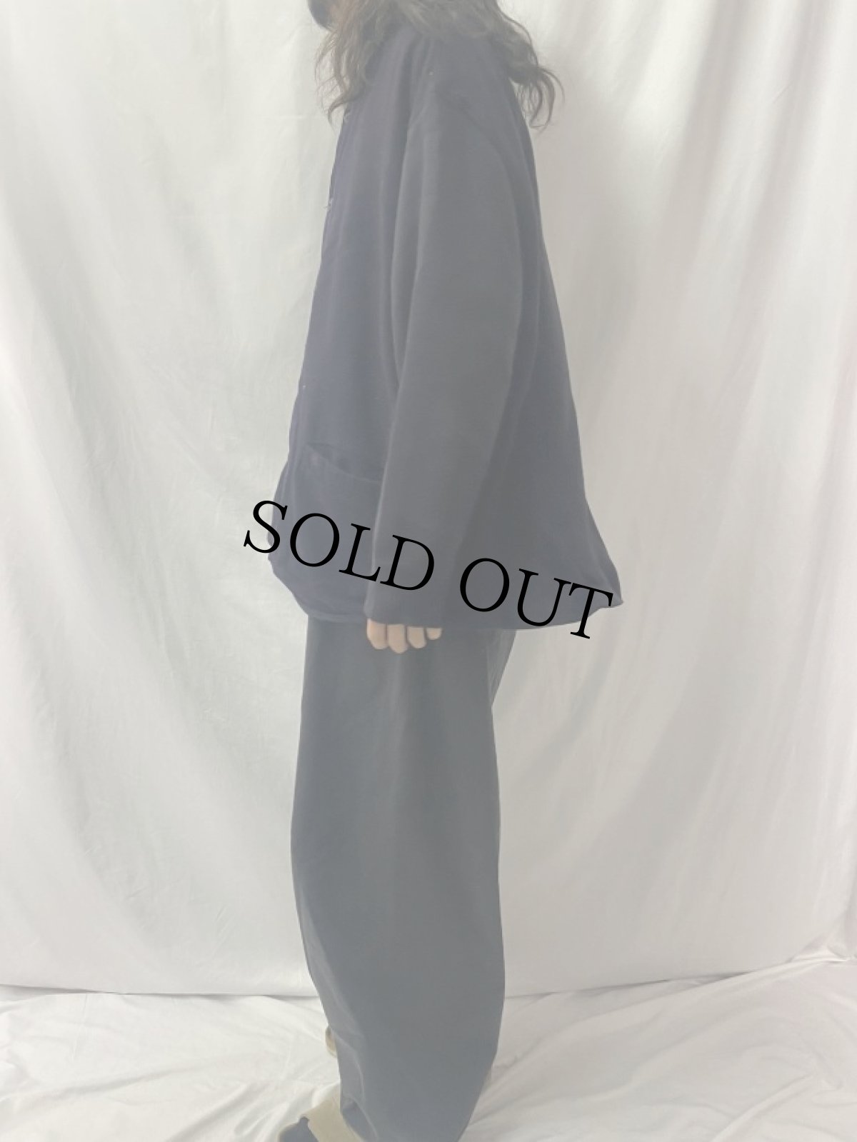 画像3: 80〜90's Burberrys ロゴ刺繍 ニット切り替え ウールジャケット NAVY (3)