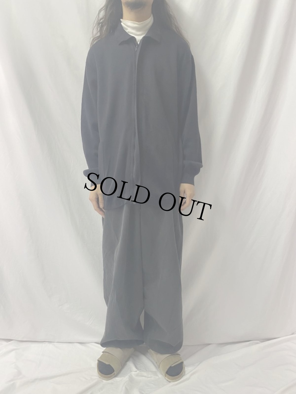 画像2: 90's Burberrys ロゴ刺繍 ニットジップジャケット NAVY 8 (2)