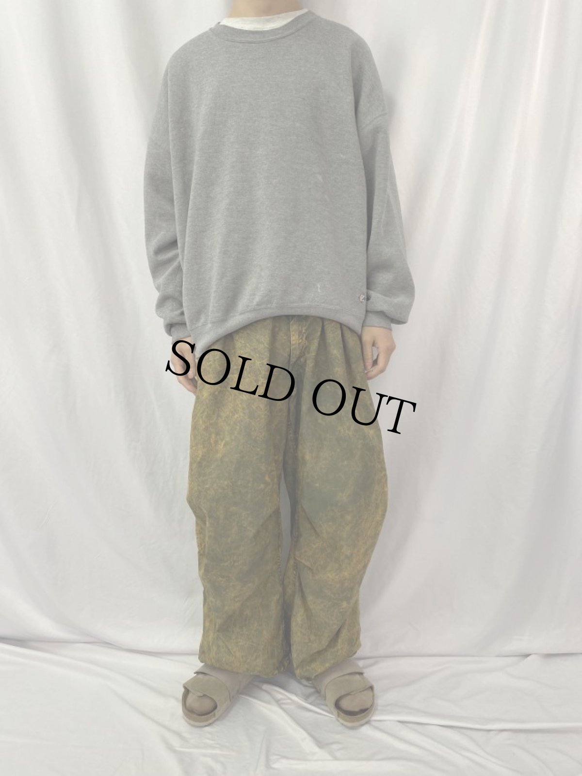 画像2: 70's U.S.ARMY 後染め×ケミカルウォッシュ オーバーパンツ LARGE-REGULAR (2)