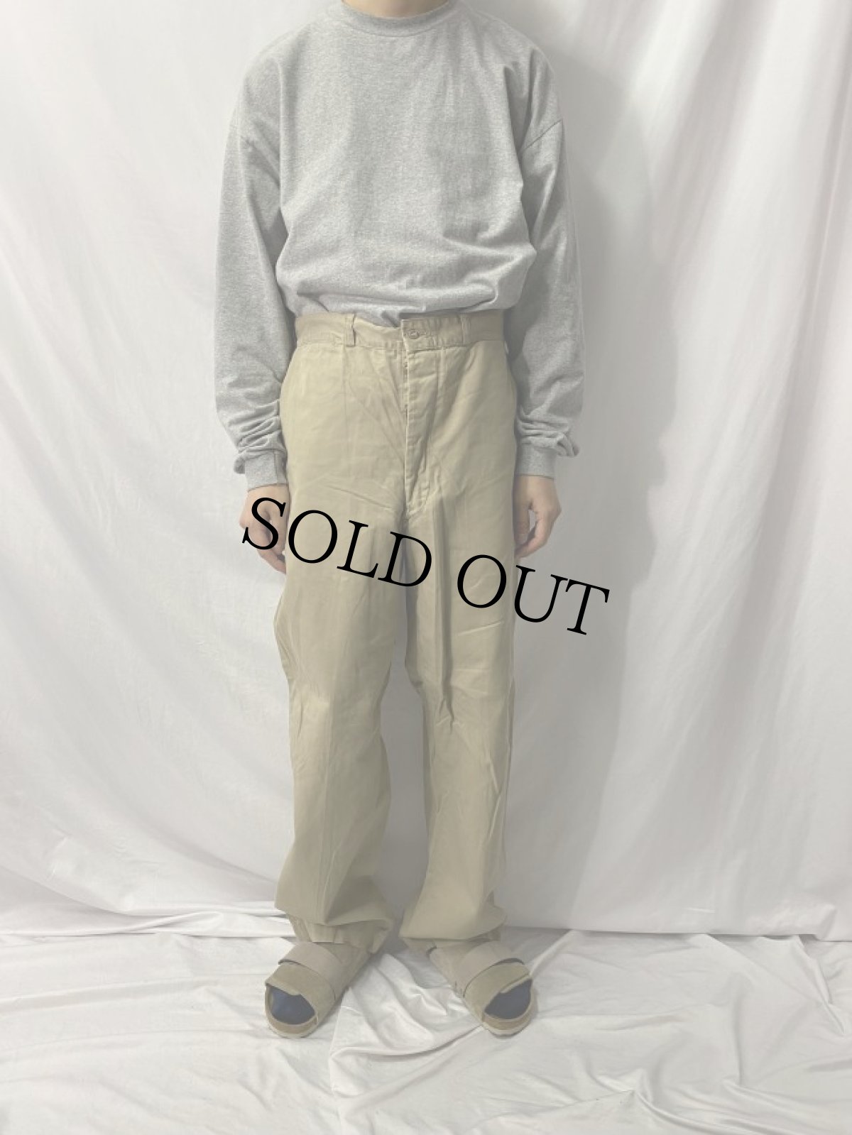 画像2: 50's U.S.ARMY チノトラウザーズ W35 (2)