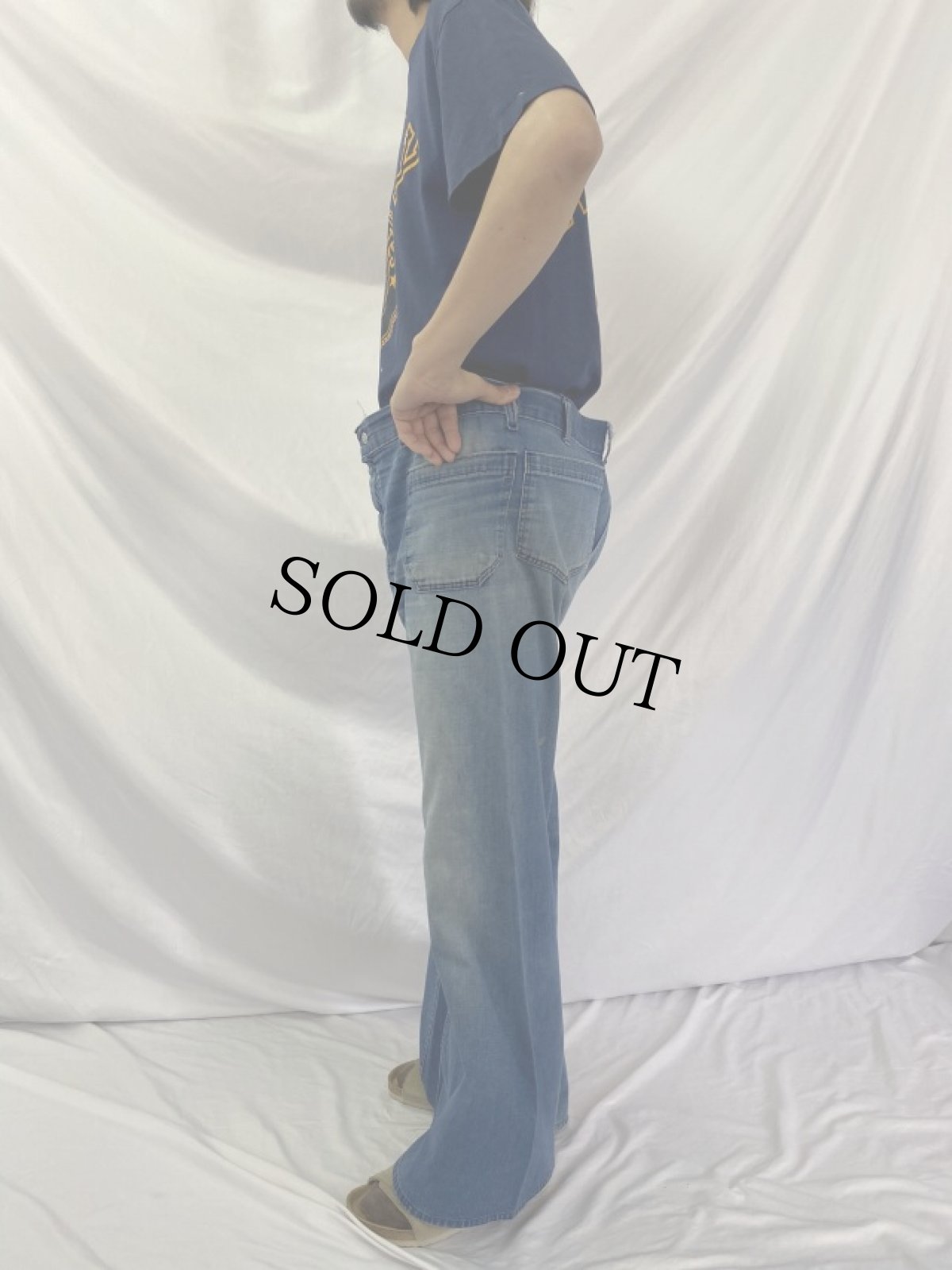 画像3: 70's navdungaree 巻きデニムセーラーパンツ W36 (3)