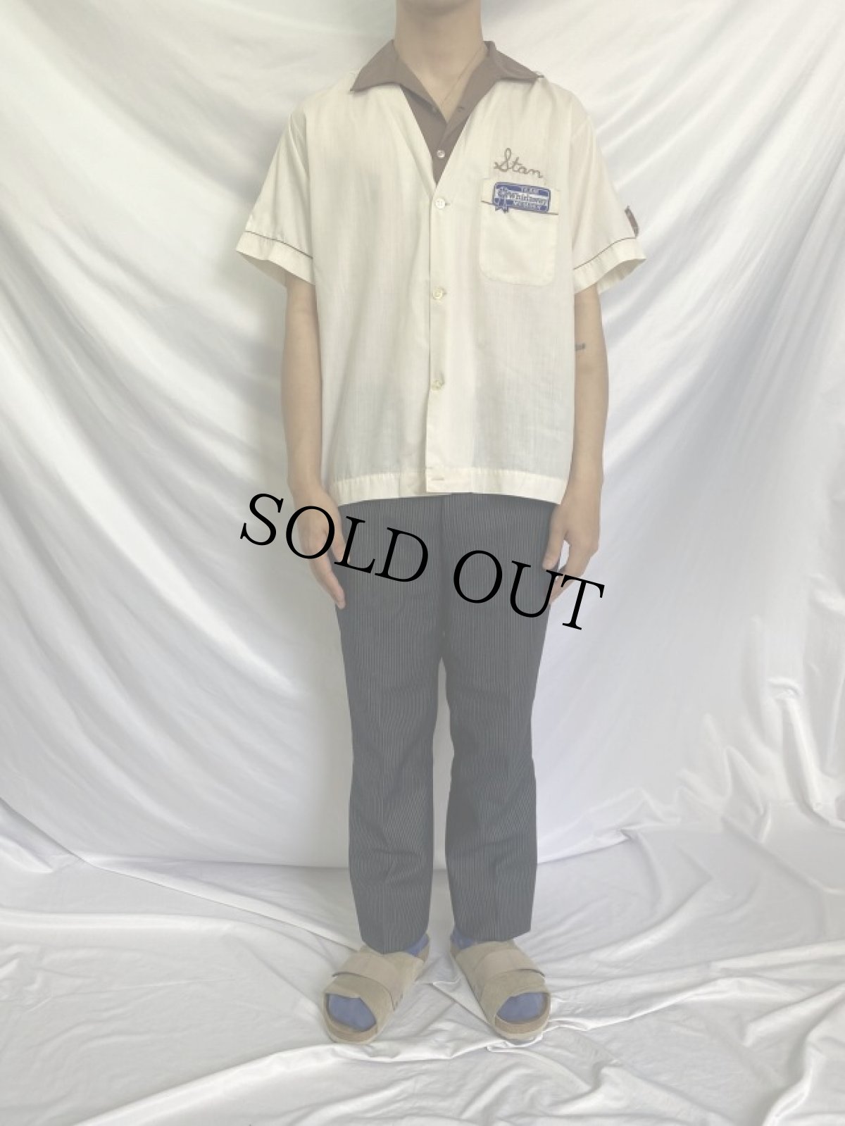 画像3: 70's NAT NAST チェーン刺繍 ボーリングシャツ (3)