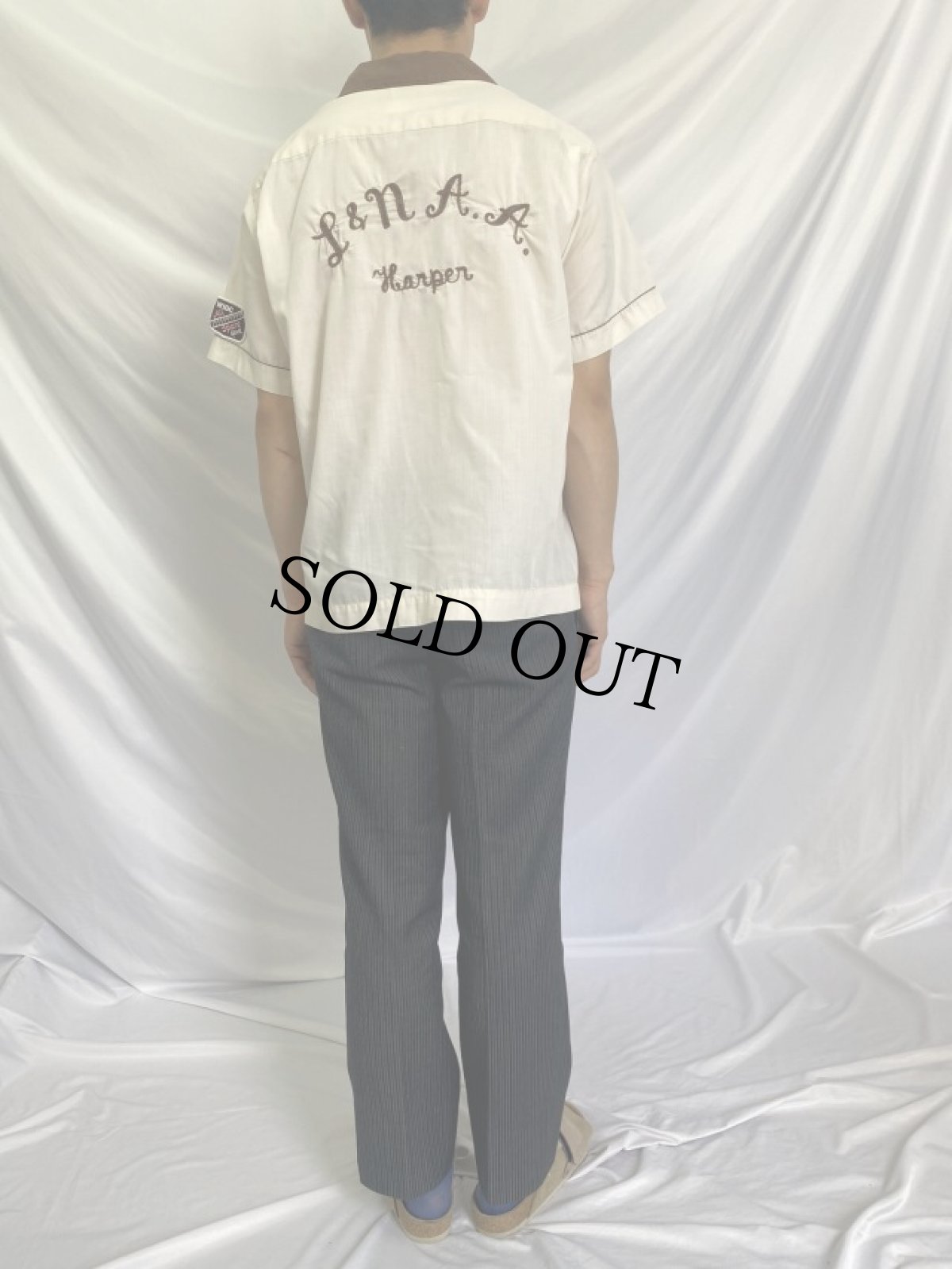 画像5: 70's NAT NAST チェーン刺繍 ボーリングシャツ (5)