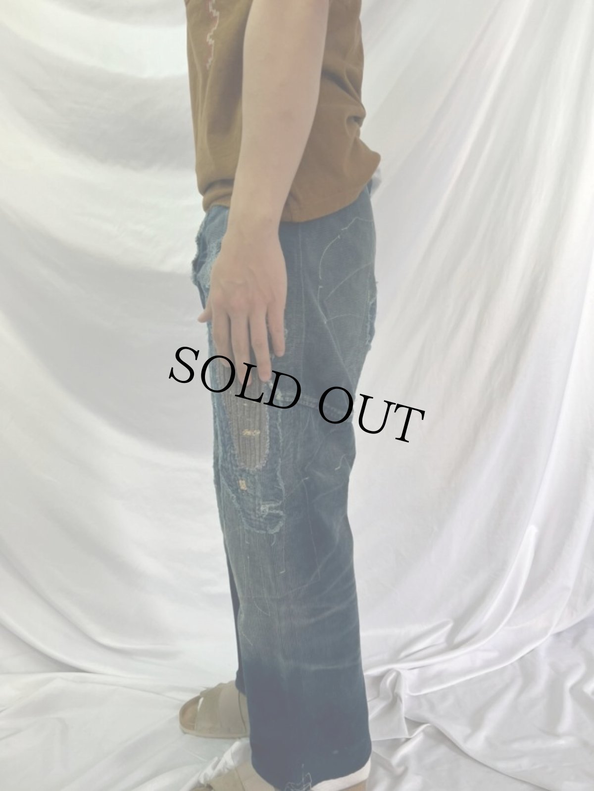 画像4: KAPITAL KOUNTRY 襤褸加工 コーデュロイパンツ W28 (4)