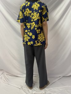 画像4: 60〜70's Island Casuals ハイビスカス柄 コットンハワイアンシャツ (4)