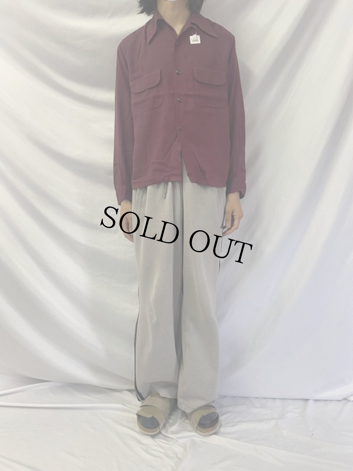 画像2: 50's RANDOM WEAR オープンカラー レーヨンシャツ M (2)