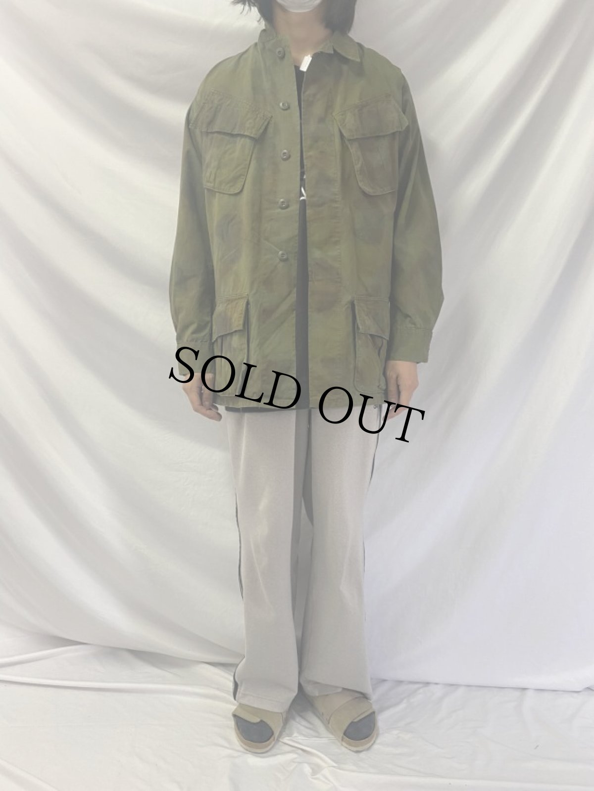 画像2: 60's U.S.ARMY "グリーンベレー特殊迷彩" ジャングルファティーグジャケット 4th SMALL-LONG (2)