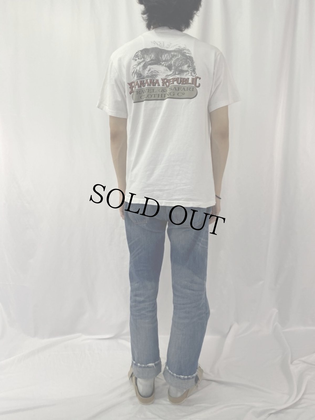 画像4: 90's BANANA REPUBLIC "TRAVEL&SAFARI CLOTHING" タイガープリント ポケットTシャツ (4)