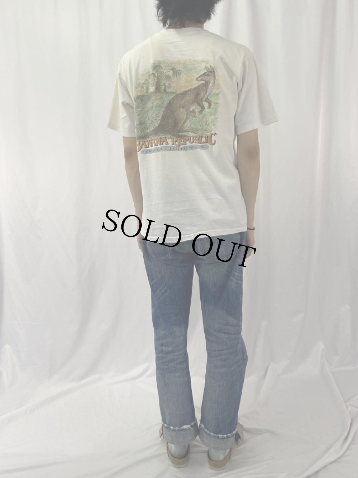 画像4: 90's BANANA REPUBLIC "TRAVEL CLOTHING" カンガループリント ポケットTシャツ (4)