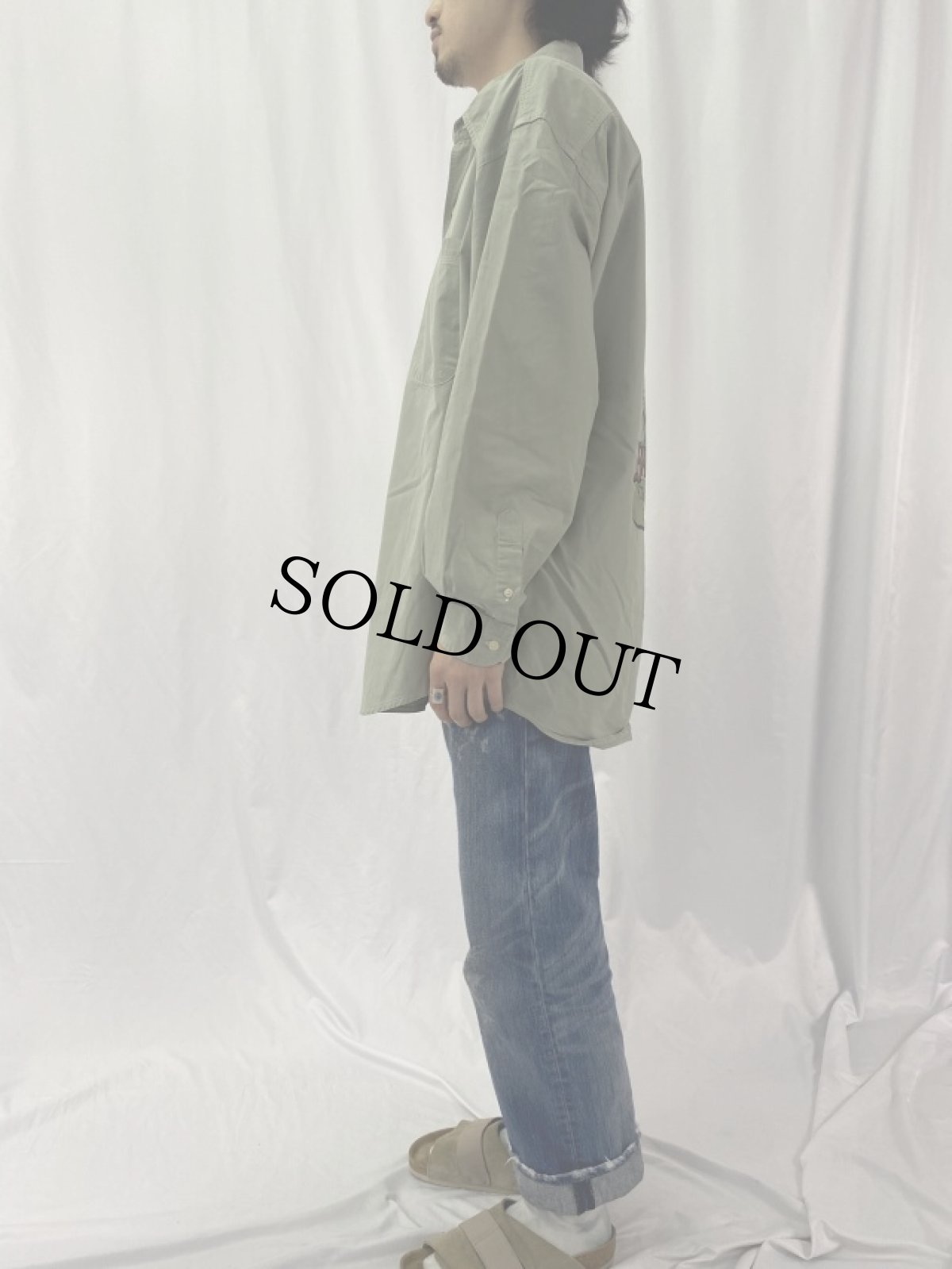 画像3: 90's BANANA REPUBLIC "TRAVEL&SAFARI CLOTHING" タイガープリント コットンシャツ XL (3)