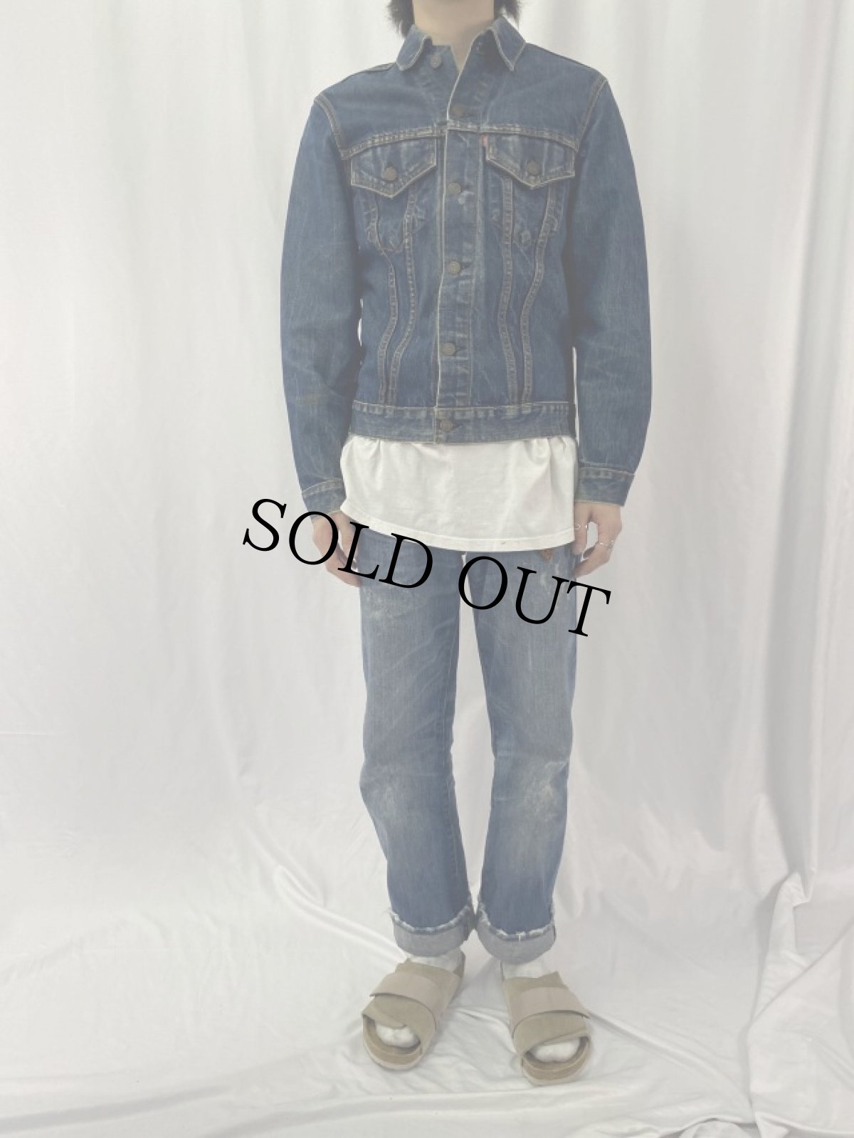 画像2: 60's LEVI'S 71205 BIGE デニムジャケット (2)