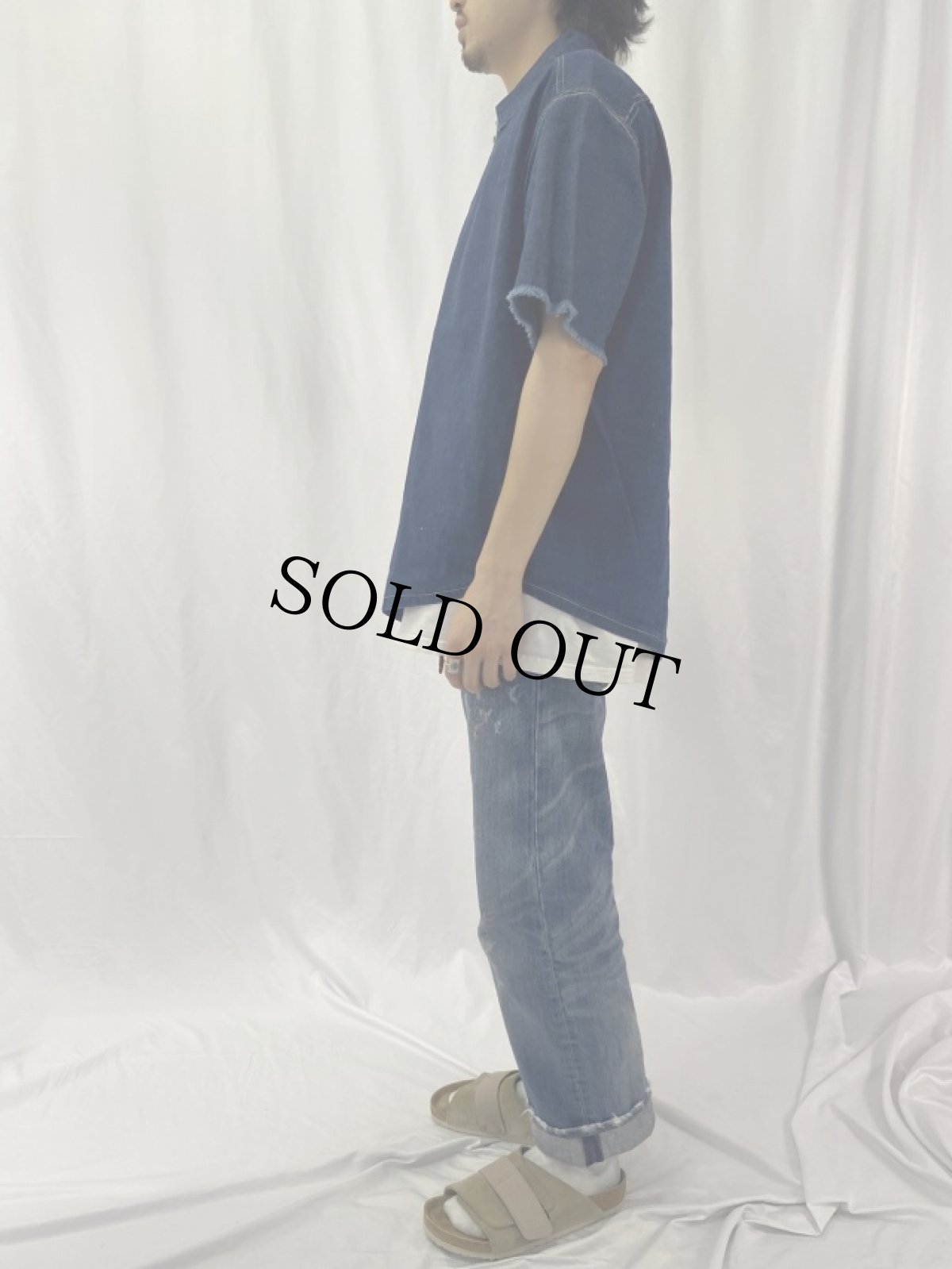 画像3: VINTAGE ハンドメイド プルオーバーデニムシャツ (3)