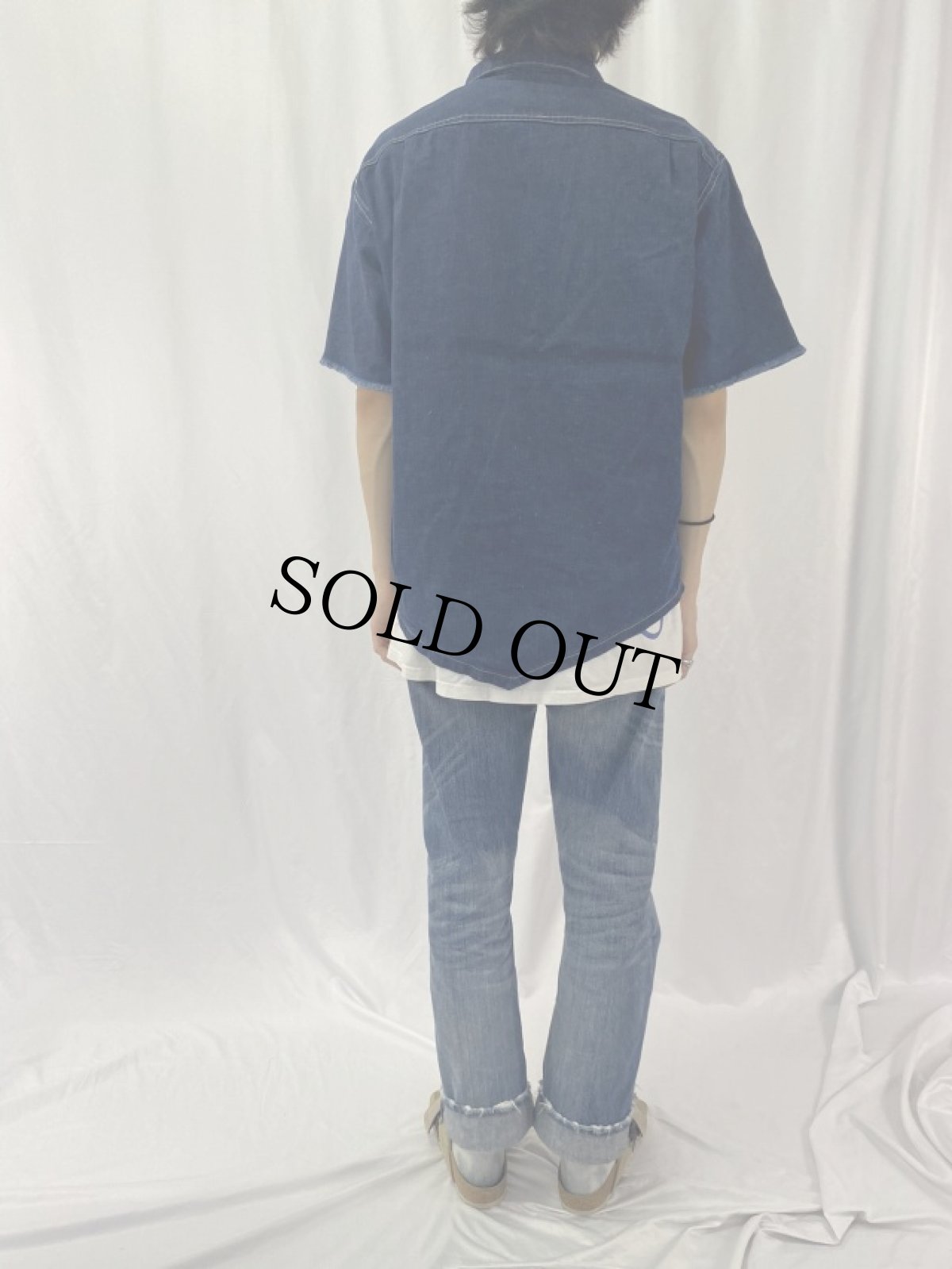 画像4: VINTAGE ハンドメイド プルオーバーデニムシャツ (4)