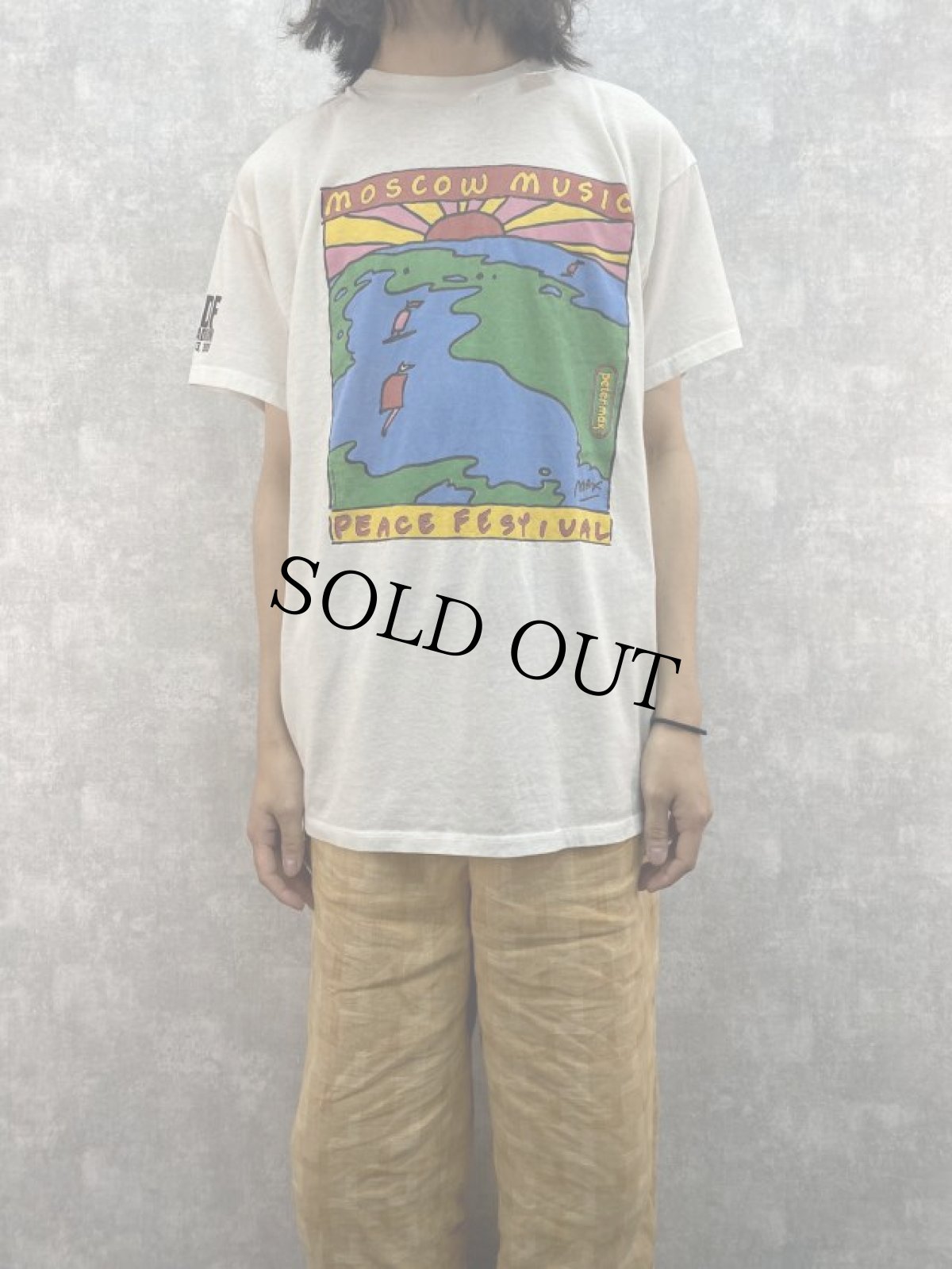 画像2: 80's Peter Max USA製 "PEACE FESTIVAL" アートプリントTシャツ ONE SIZE (2)