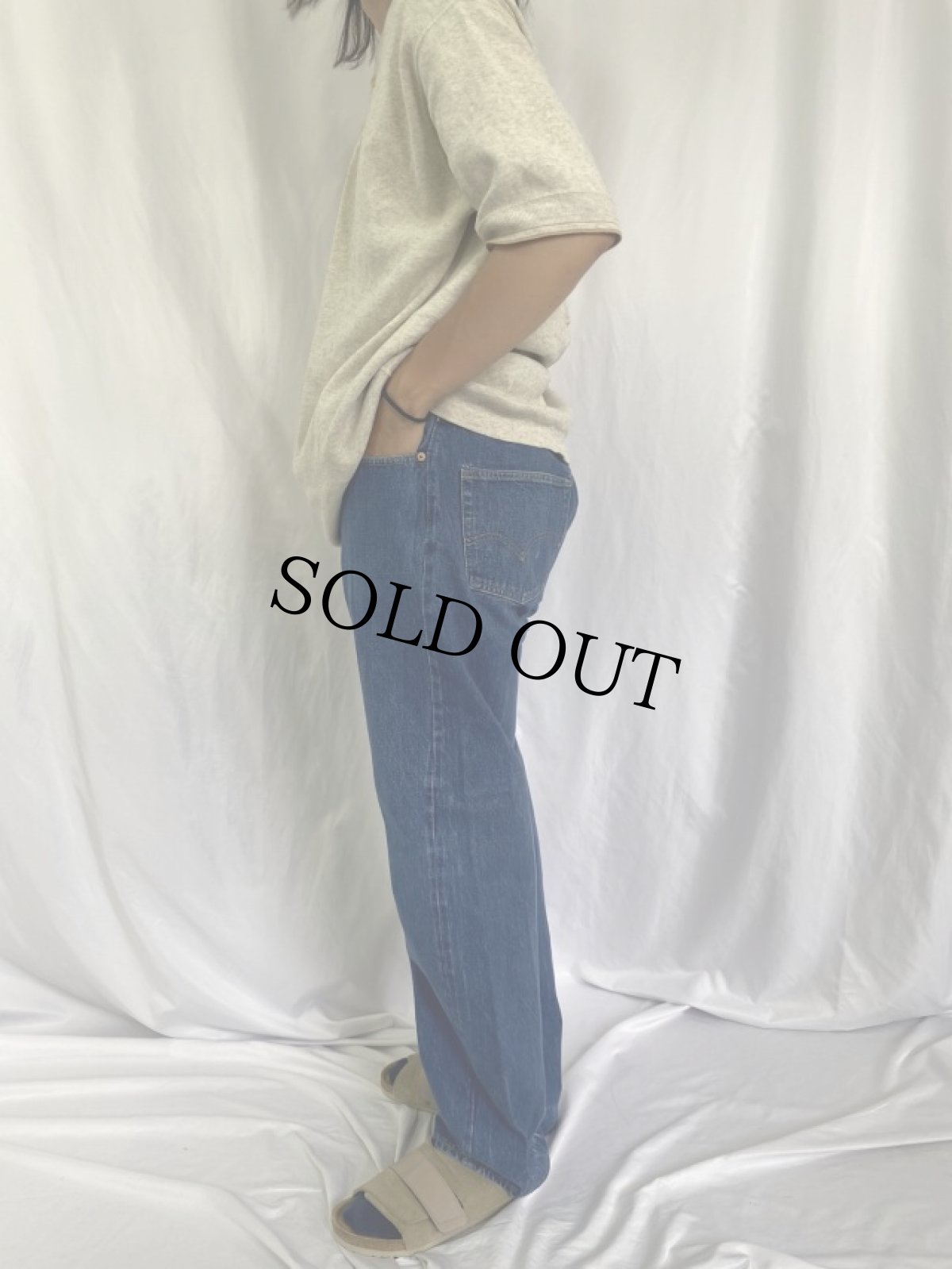 画像3: 60's LEVI'S 502-0117 USA製 BIGE デニムパンツ W35 (3)