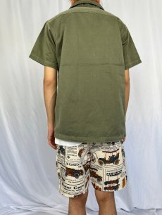 画像4: 40〜50's SWEET-ORR コットンサテン オープンカラーワークシャツ (4)