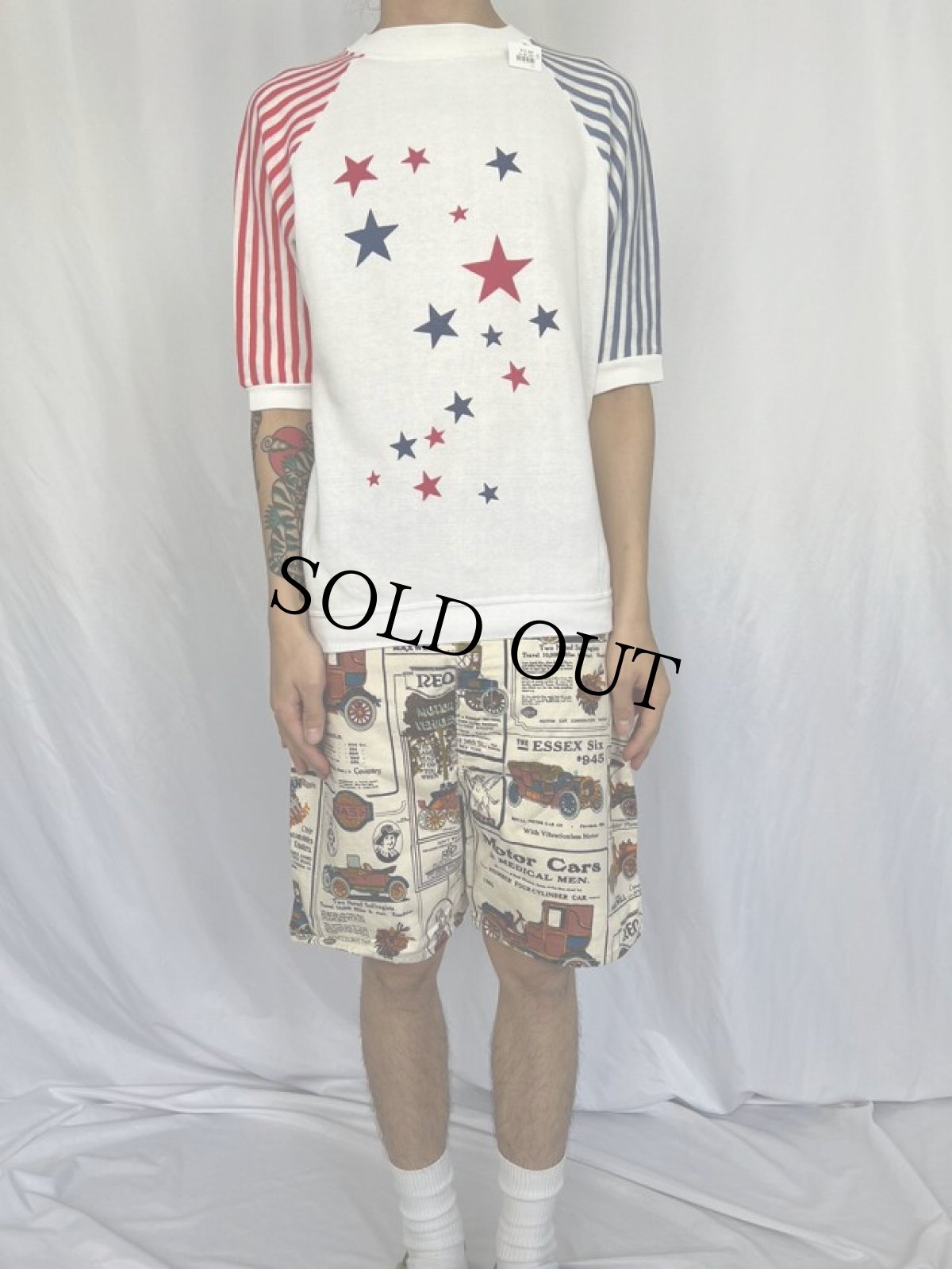 画像2: 70's 星条旗プリント 半袖スウェット (2)