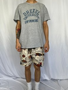 画像2: 80's Champion USA製 トリコタグ "DREXEL UNIVERSITY SWIMMING" 染み込みプリントTシャツ L (2)