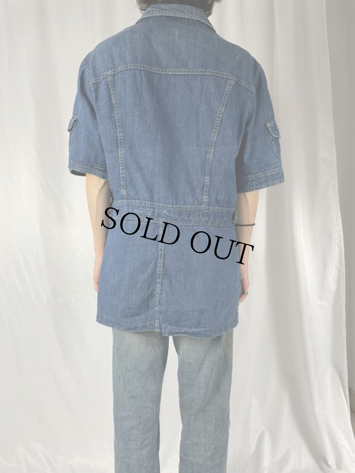 画像4: 70's Lee USA製 デニムサファリジャケット L-XL (4)