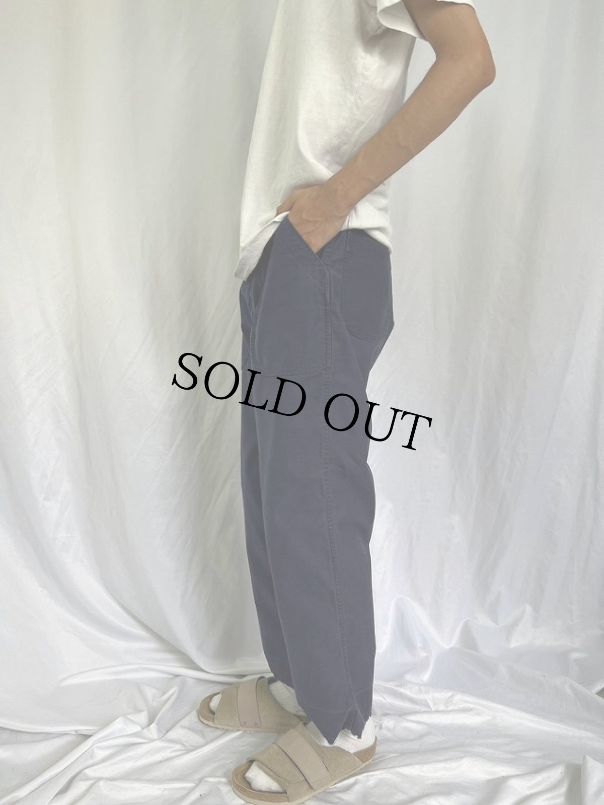 画像3: 70's U.S.NAVY TROUSERS DARK BLUE ユーティリティーベイカーパンツ 33R (3)