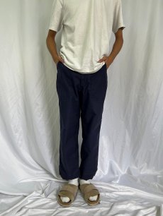 画像2: 70's U.S.NAVY TROUSERS DARK BLUE ユーティリティーベイカーパンツ 33R (2)