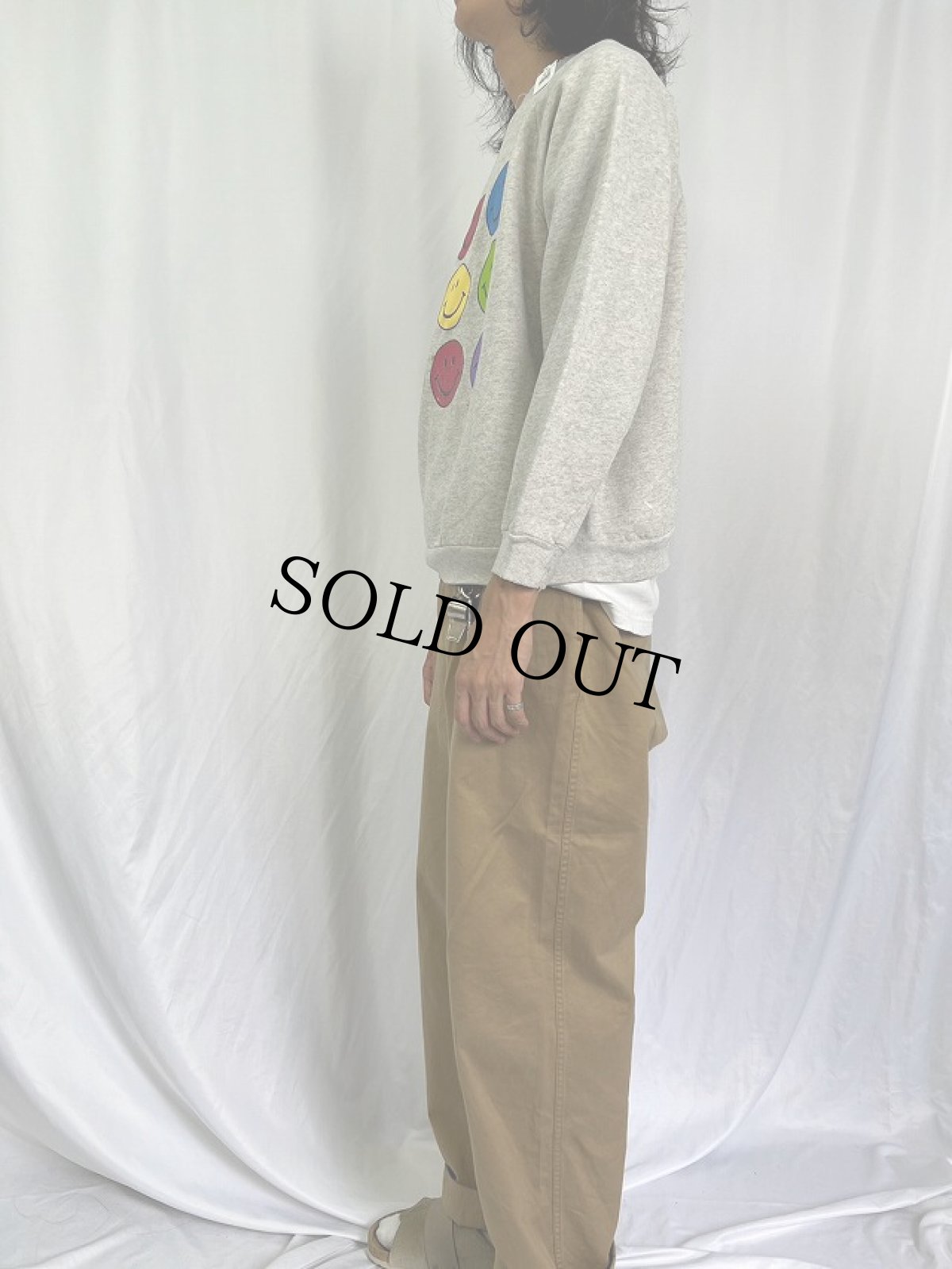 画像3: 80〜90's USA製 スマイルプリントスウェット 2X (3)