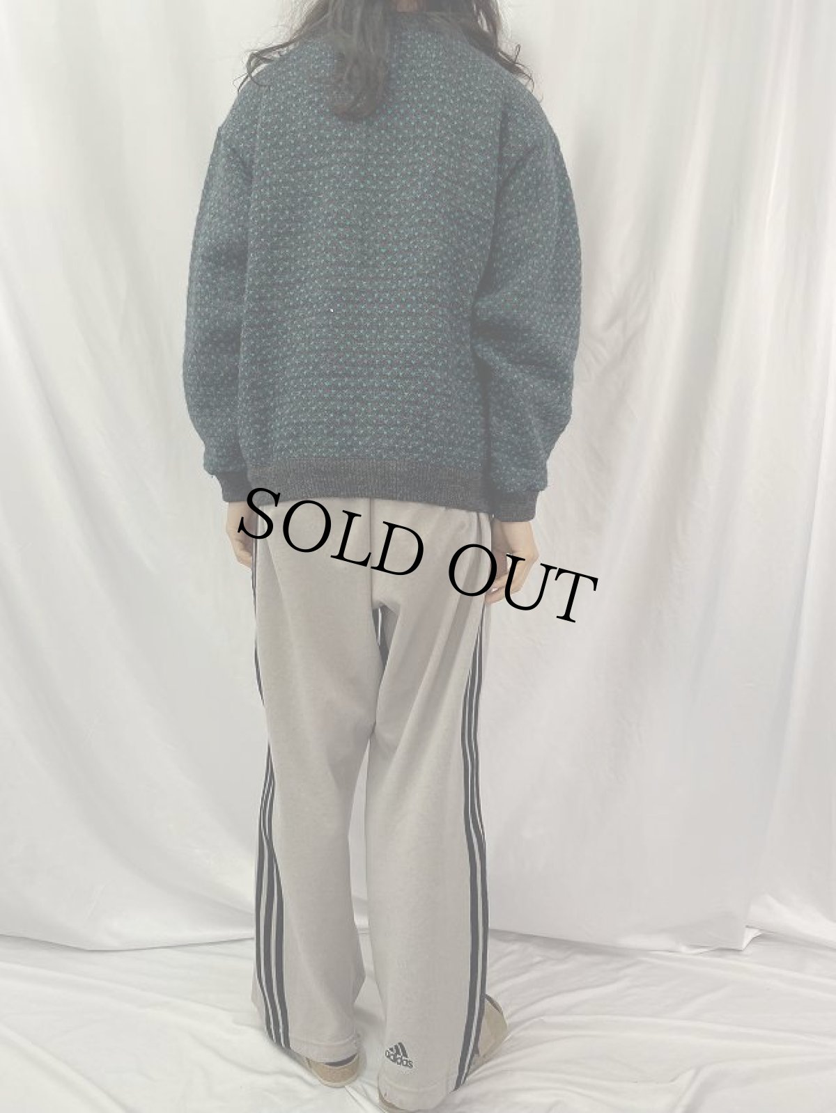 画像4: 70〜80's L.L.Bean NORWAY製 バーズアイ ウールニットセーター XL (4)