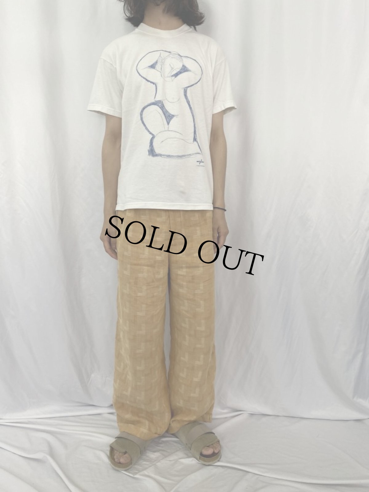 画像2: Amedeo Modigliani "Caryatid" アートプリントTシャツ M (2)