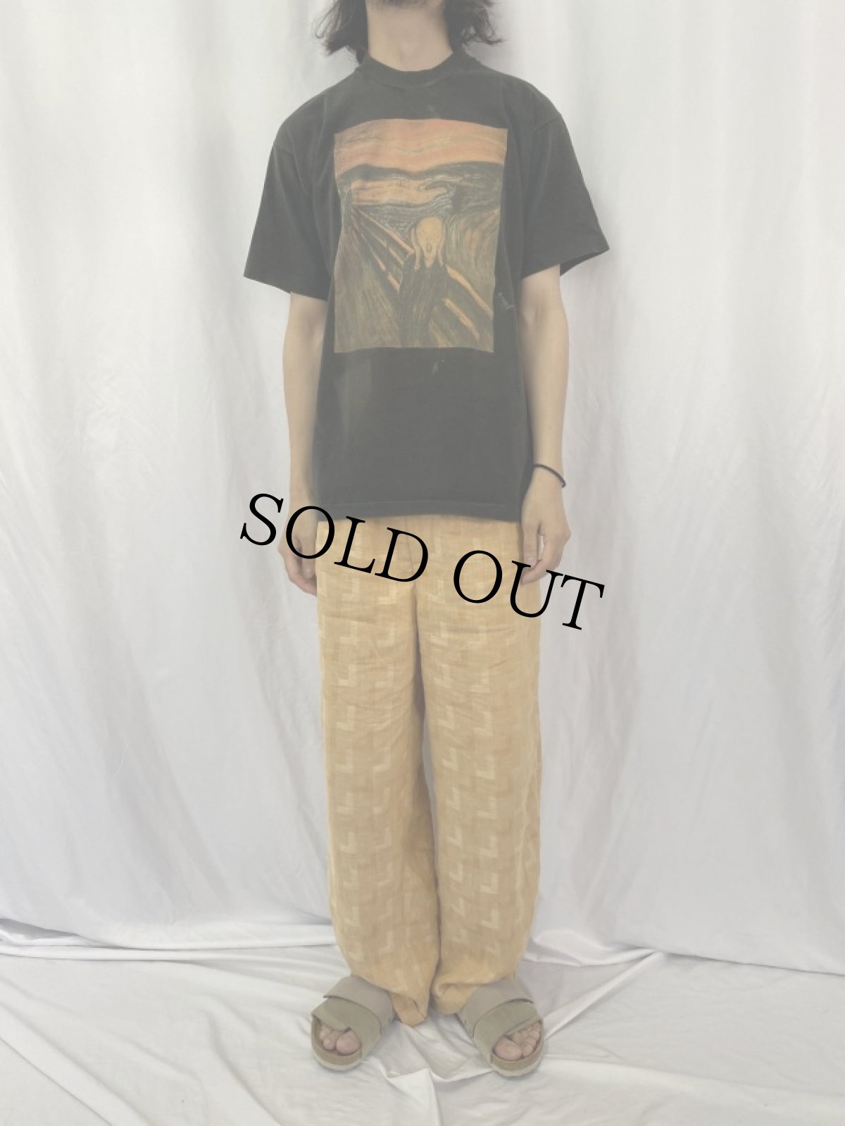 画像2: 90's Edvard Munch "叫び" アートプリントTシャツ L (2)
