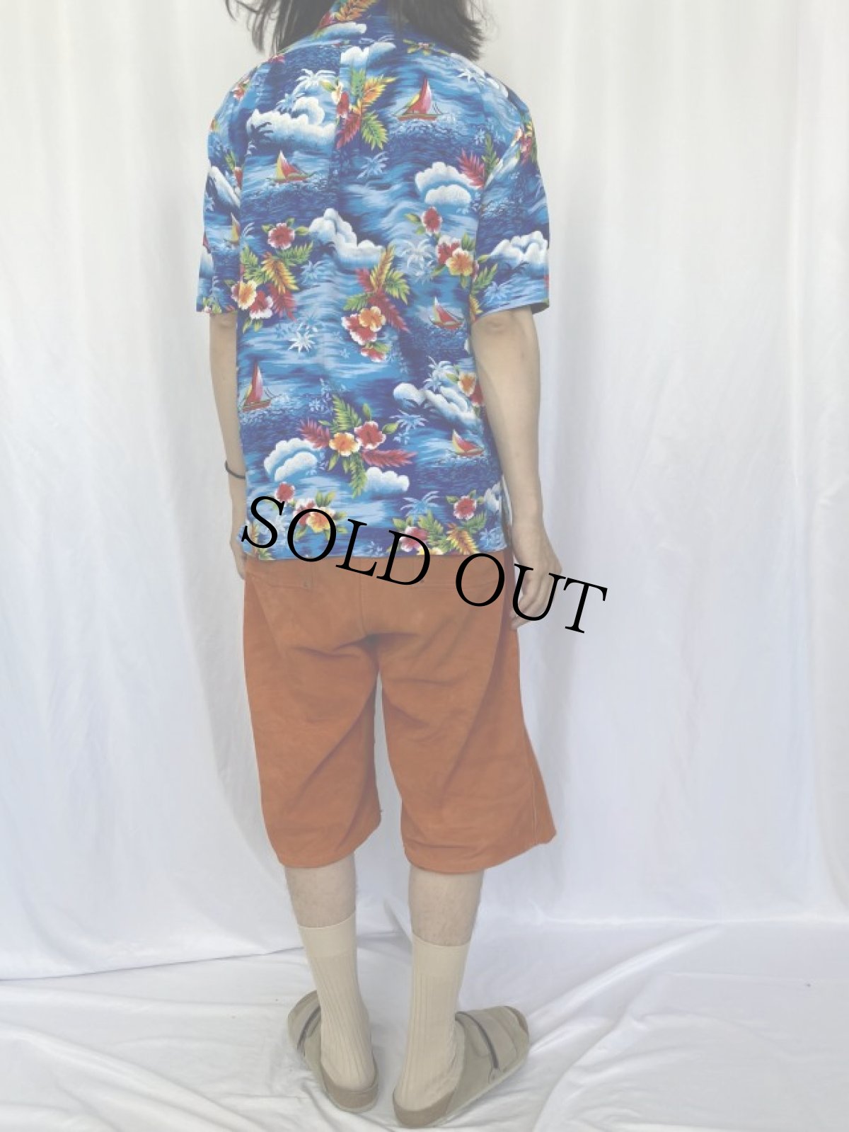 画像4: POLO Ralph Lauren "CALDWELL" オールオーバーパターン レーヨンアロハシャツ S (4)